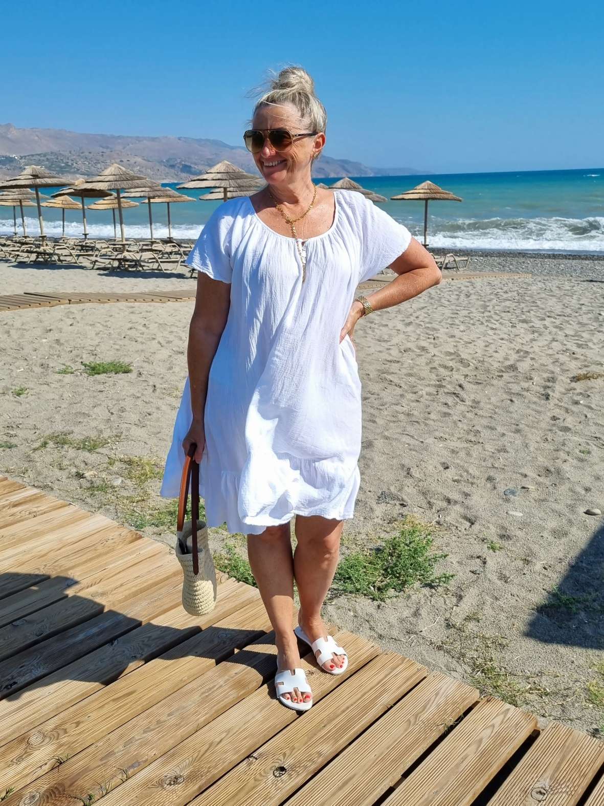 MIDI DRESS CAPRI WEISS 34-42 Made in Italy kurzesTunika Kleid Oversize Longbluse Sommerkleid MIDI DRESS CAPRI WEISS 34-42 Made in Italy kurzesTunika Kleid Oversize Longbluse Sommerkleid