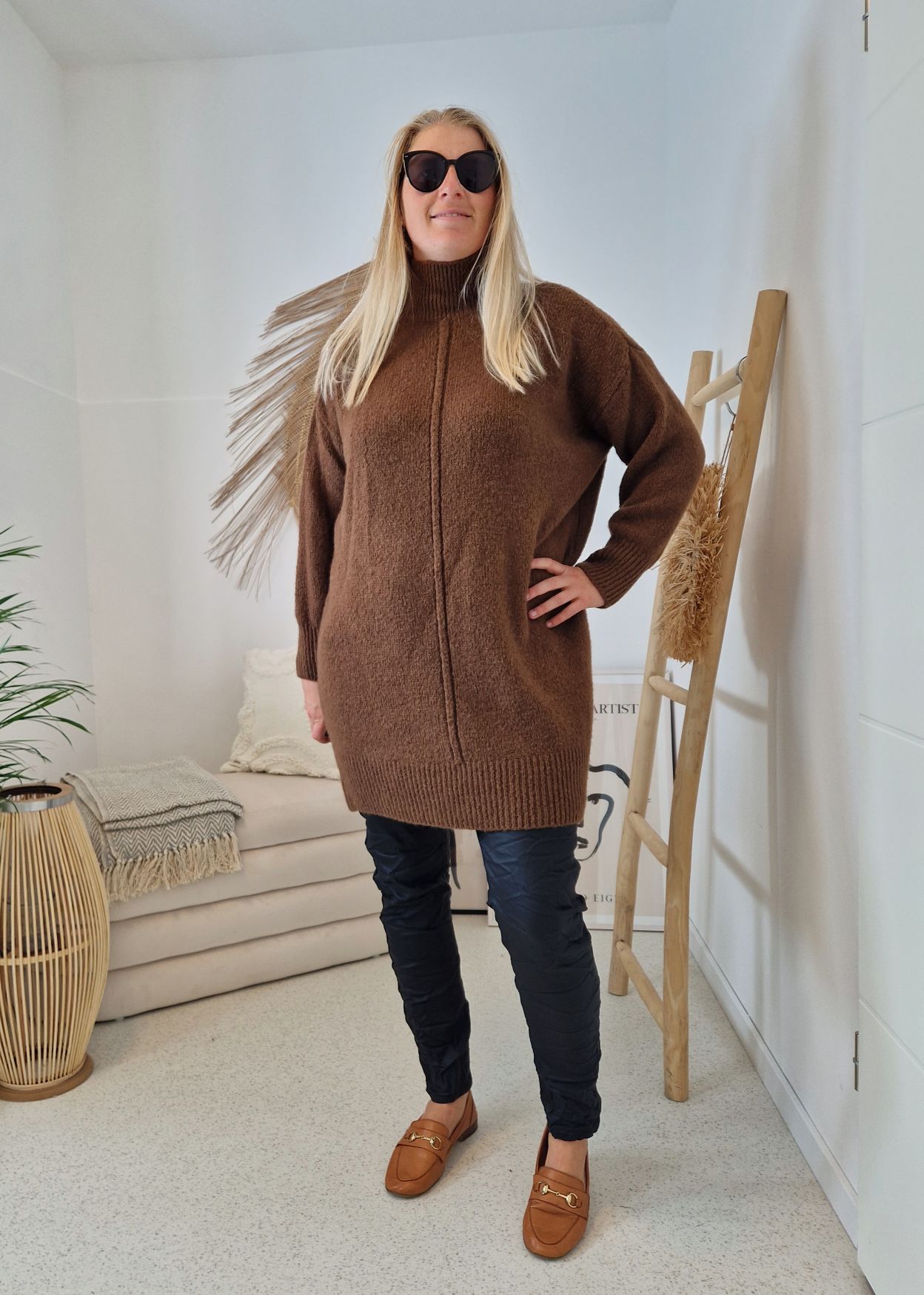 LONG KNIT SWEATER LUDOVIKA BRAUN Strick Pullover Kleid Made in Italy 34-42/44 LONG KNIT SWEATER LUDOVIKA BRAUN Strick Pullover Kleid Made in Italy 34-42/44