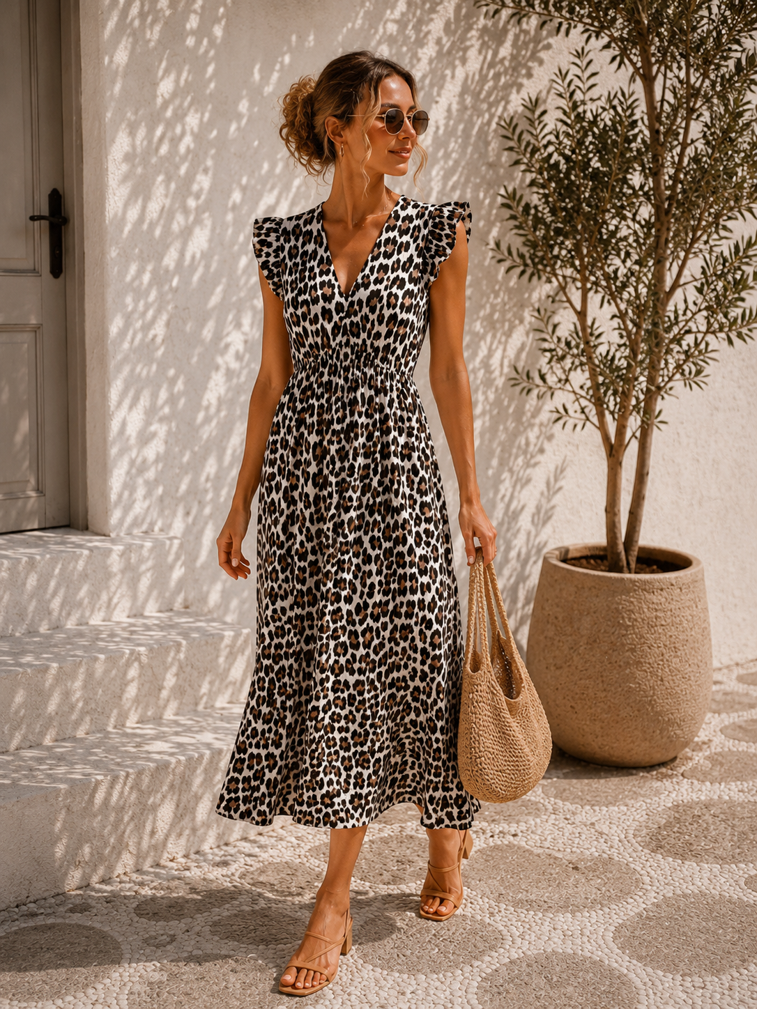 MUSSELIN LEO KLEID ZOE 34 - 42 Made in Italy ärmellos Rüsche