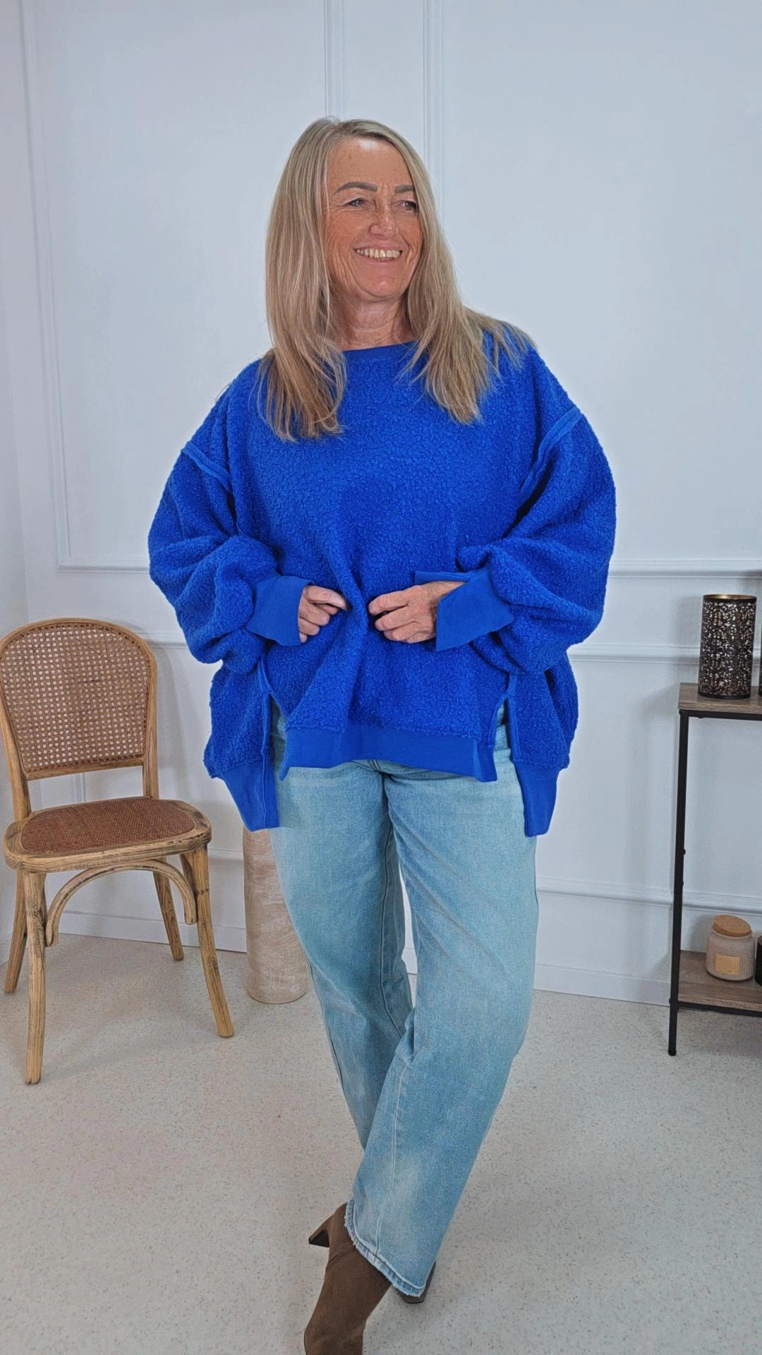 TEDDY PULLOVER ANITA COZY 36 -44 Made in Italy Kuschelpullover