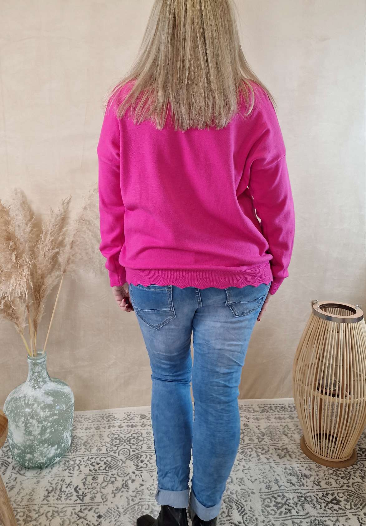 LONGSLEEVE SHIRT AMOUR TOUJORS PINK 34-42Made in Italy Langarm Pullover Oversize LONGSLEEVE SHIRT AMOUR TOUJORS PINK 34-42Made in Italy Langarm Pullover Oversize