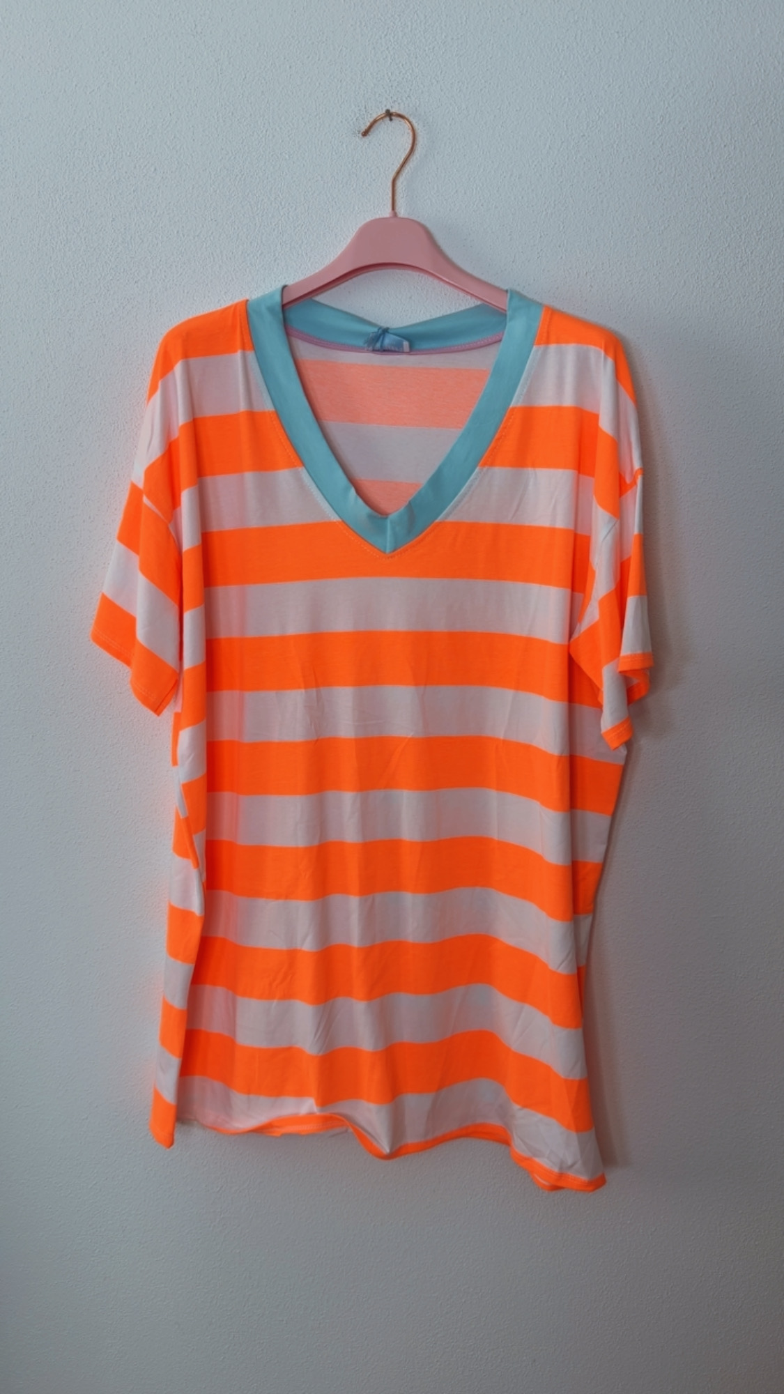 Beach-T-Shirt-Kleid „Pula“ – Streifen-Look 🌴 Made in Italy • Größe 34 bis 44