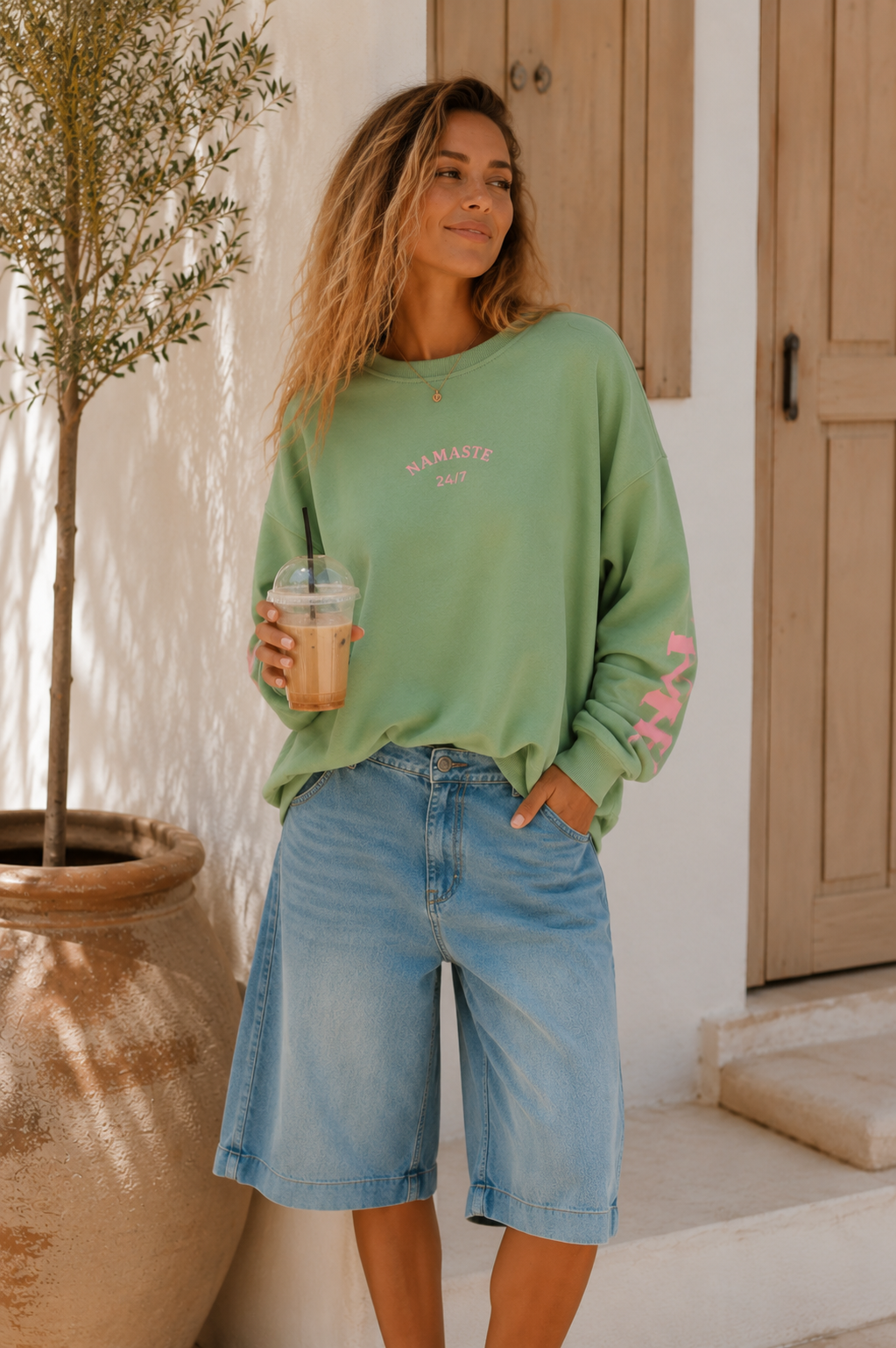 Sweatshirt „Namaste 24/7 Uni“ – Made in Italy | One Size bis ca. Gr. 42