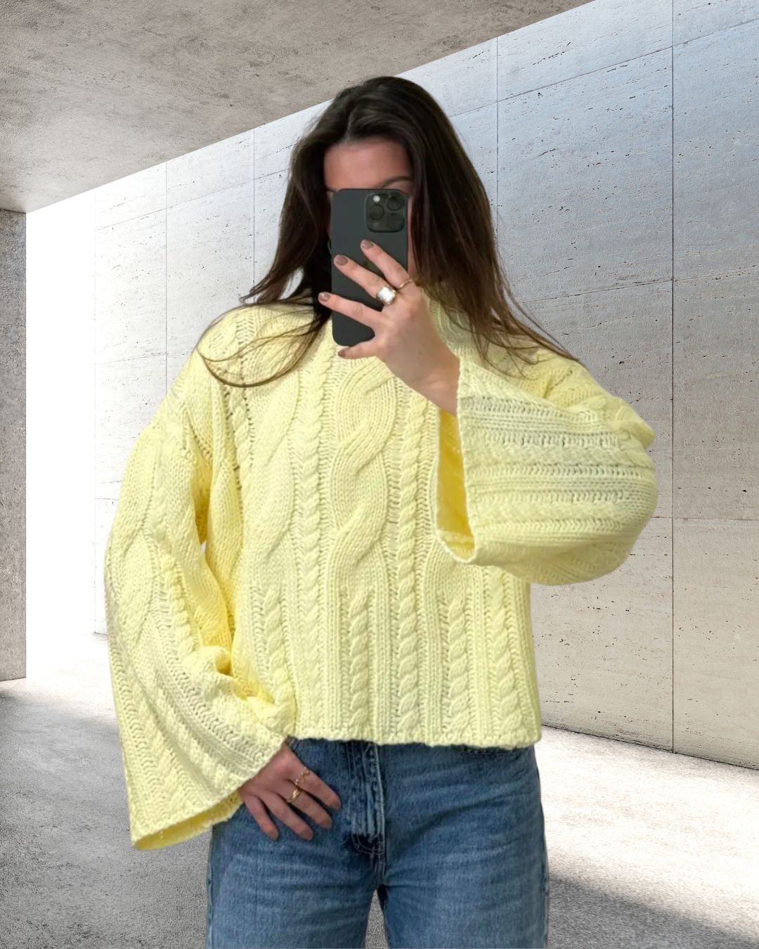 KNIT SWEATER NORA Italy Style 34-42 Zopfmuster