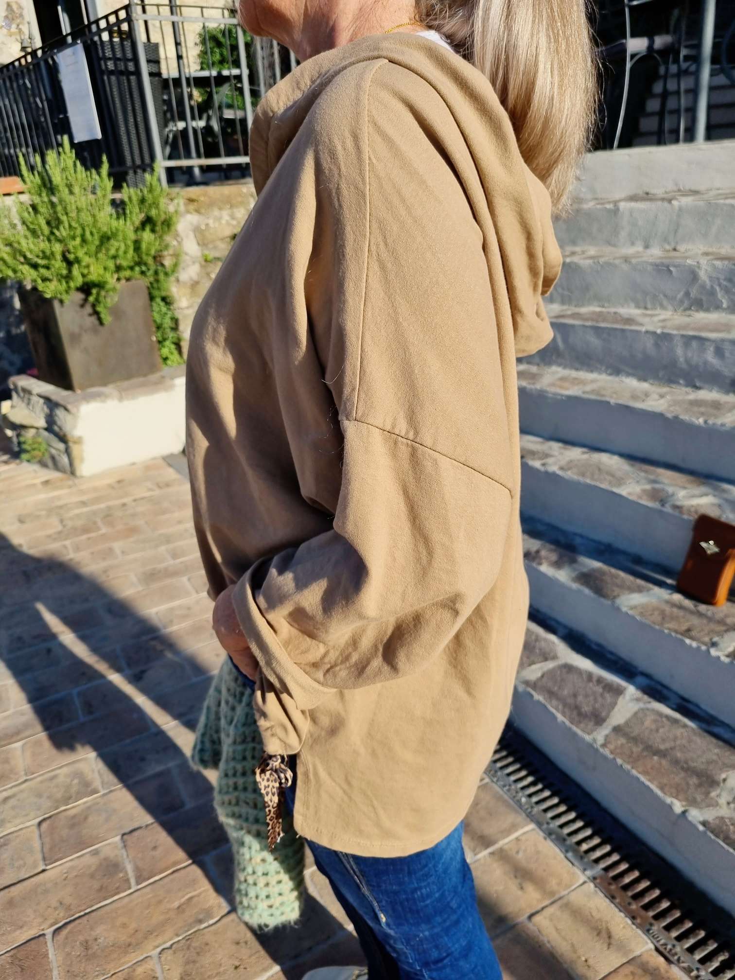 HOODIE NAOMI CAMEL Sweater Kapuze Made in Italy 34-42 Longsleeve Pullover LEO Leopard HOODIE NAOMI CAMEL Sweater Kapuze Made in Italy 34-42 Longsleeve Pullover LEO Leopard