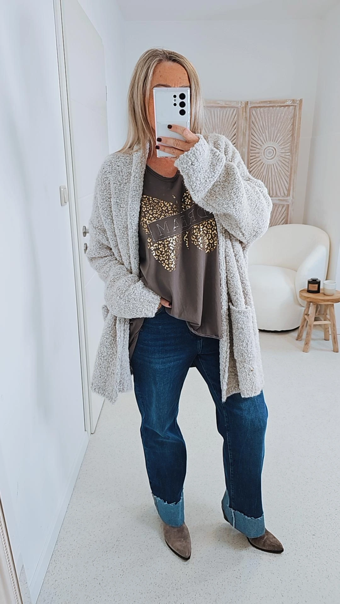 BOUCLE KNIT CARDIGAN MIRIAM SHORT 34-42 Made in Italy kurze Strick Jacke Oversize BOUCLE KNIT CARDIGAN MIRIAM SHORT 34-42 Made in Italy kurze Strick Jacke Oversize