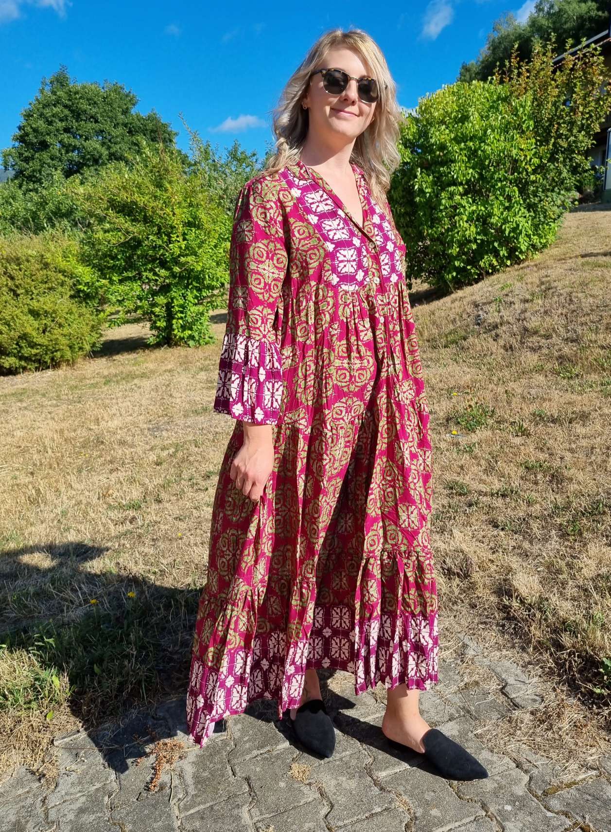 MAXI TUNIKA DRESS ISABELL BURGUNDER 34-40/42 Made in Italy langes Kleid Hängerchen Tunikakleid MAXI TUNIKA DRESS ISABELL BURGUNDER 34-40/42 Made in Italy langes Kleid Hängerchen Tunikakleid