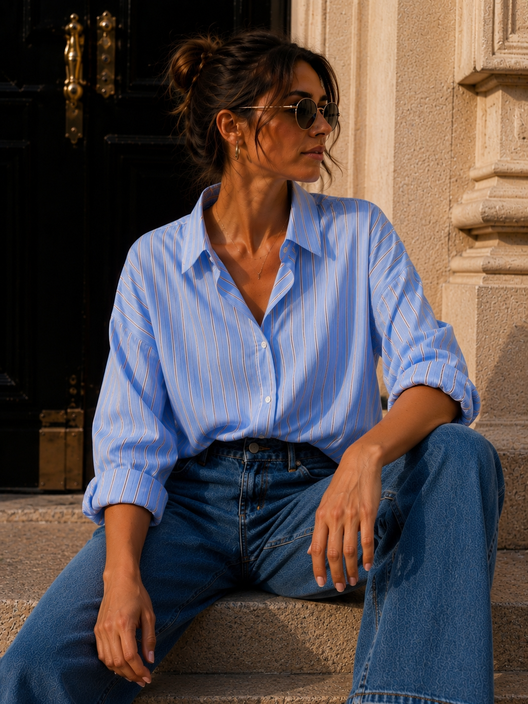 Bluse Gestreift Basic I B0031 I Made in Italy 34-40/42