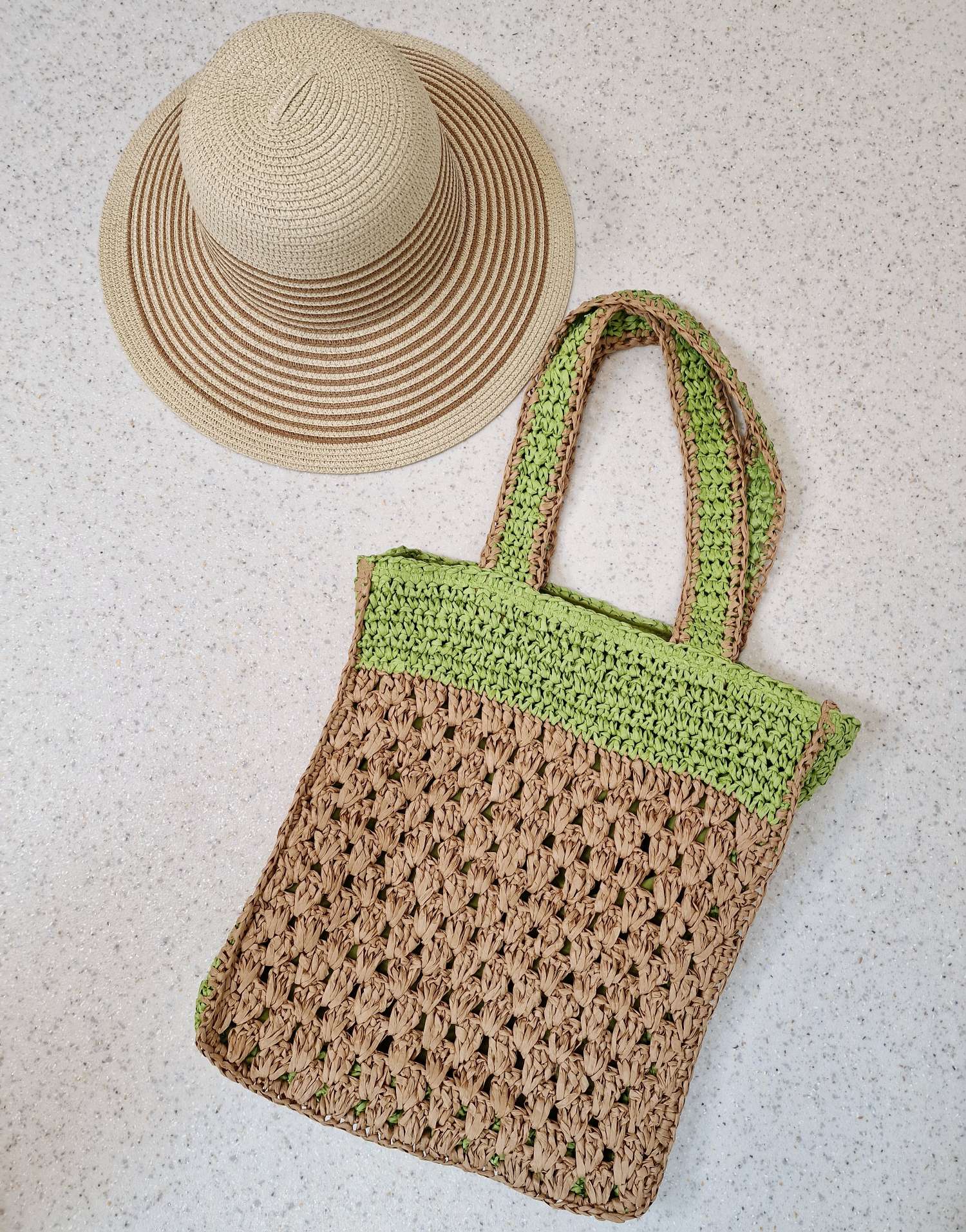 BEACH BAG NOLA GRÜN Italy Design Boho Bohemian Tasche Beach Bag Basttasche Strand