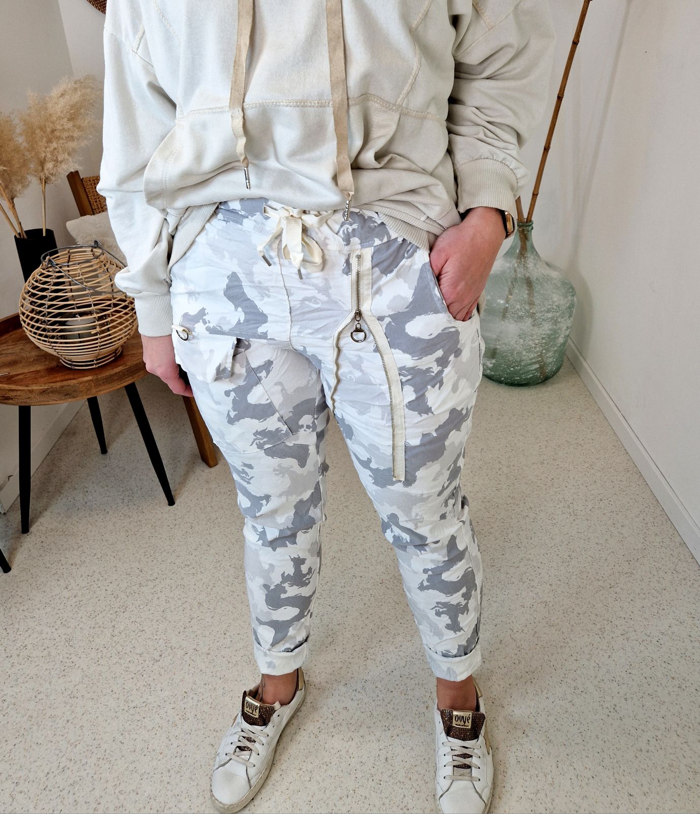 CAMOUFLAGE JOGPANT MERLE GRAU 38 - 44 Made in Italy Hose PANT