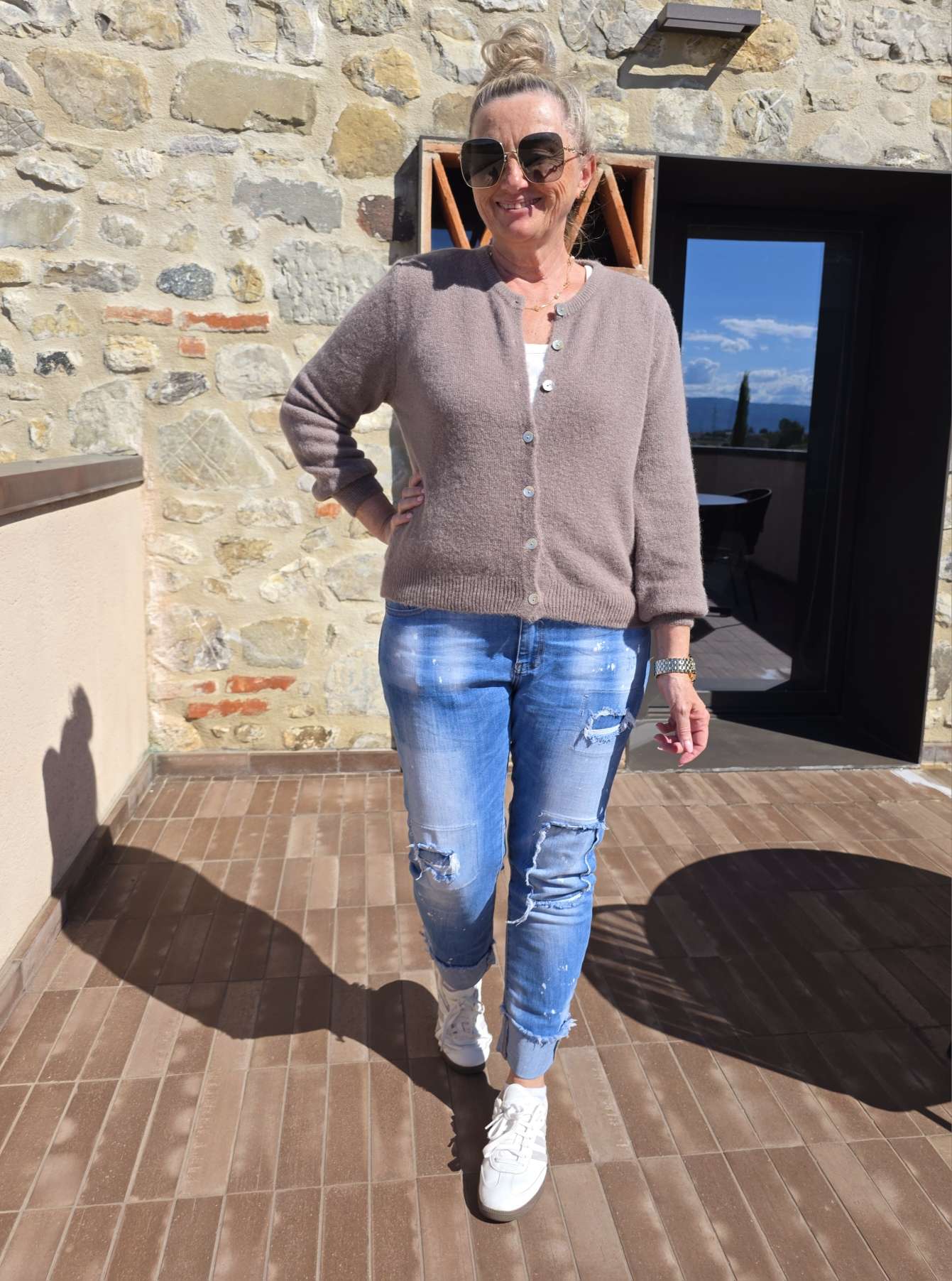 EDLER STRICKCARDIGAN XENIA Alpaka Made in Italy Größe 34 - kleine 42