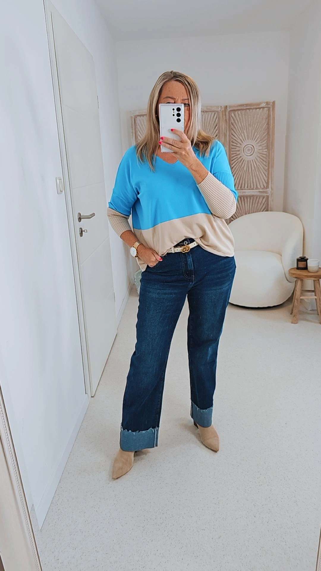 BASIC JEANS HERMINE Denim Blue SCHLAGJEANS Italy Style mit Umschlag Variantenartikel BASIC JEANS HERMINE Denim Blue SCHLAGJEANS Italy Style mit Umschlag Variantenartikel