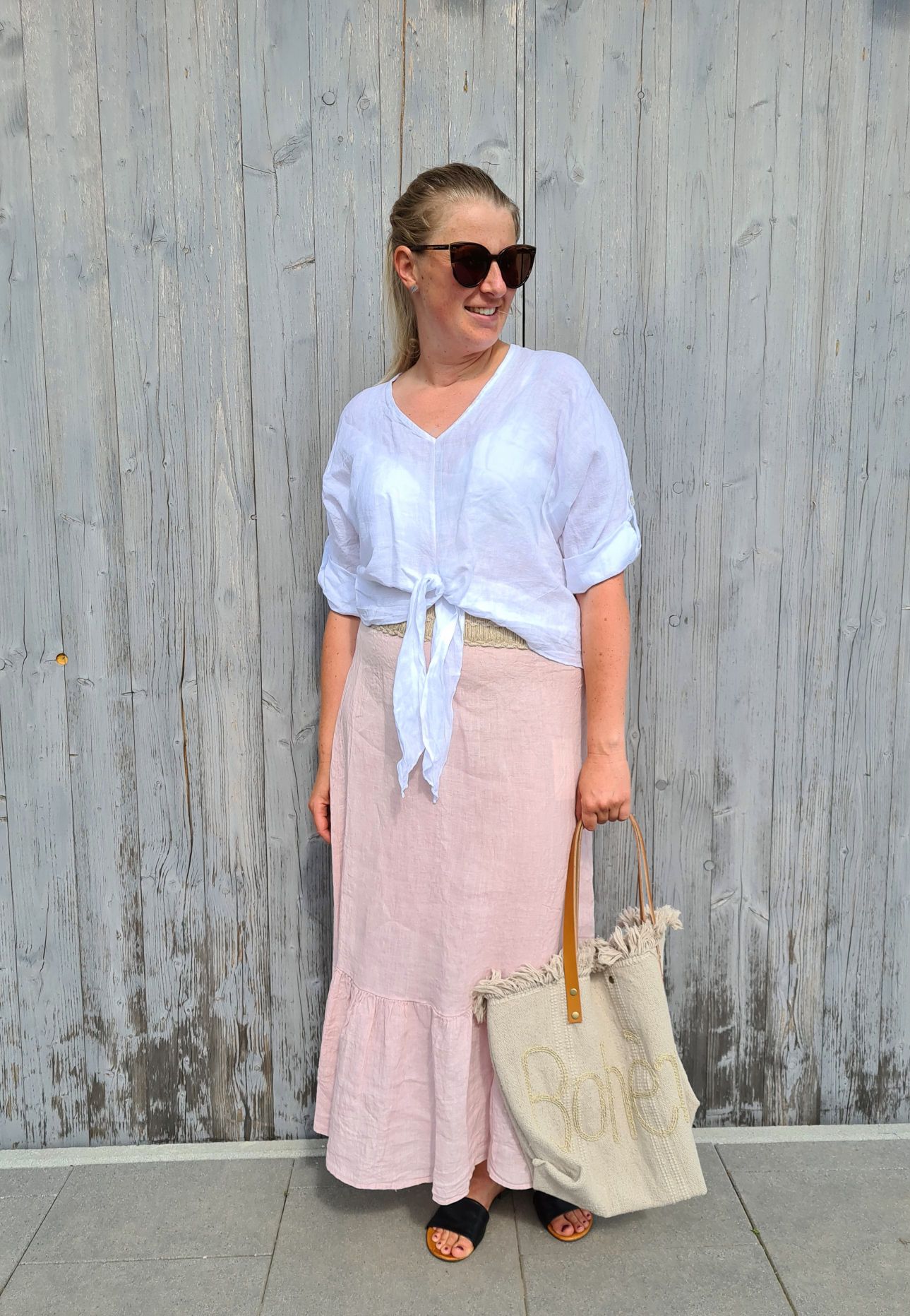 LINEN SKIRT KRISTIN ROSA 34-42 Made in Italy Leinen Midi Rock Bast Details LINEN SKIRT KRISTIN ROSA 34-42 Made in Italy Leinen Midi Rock Bast Details