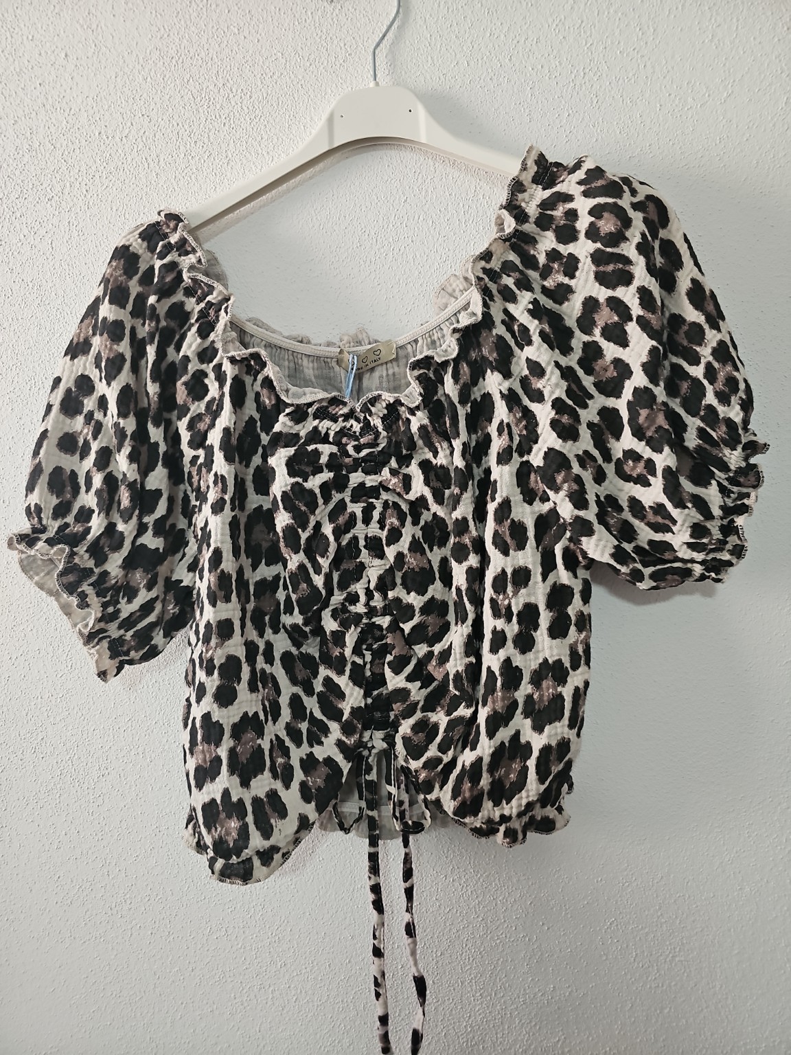 Bluse Cropped Musselin Savanna Leo Made in Italy 34-40/42