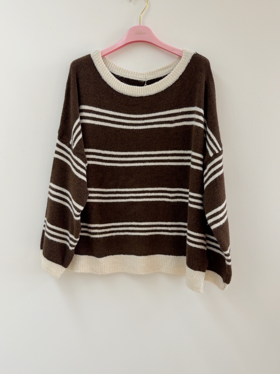 Pullover Kuschelig mit Streifen I SP0075 I Made in Italy 34-42/44
