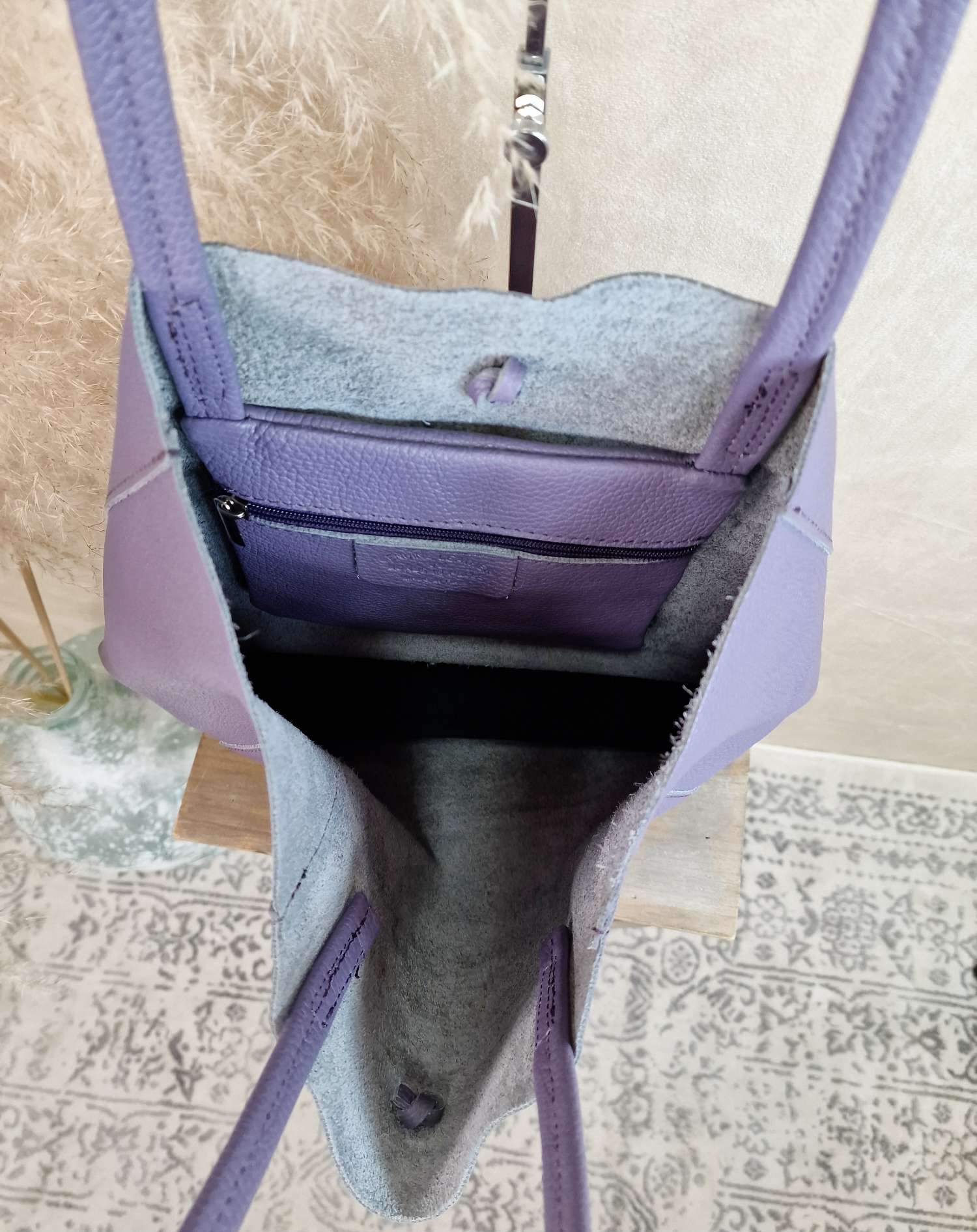 BASIC LEDER SHOPPER MARA PURPLE Made in Italy Ledertasche Tasche BASIC LEDER SHOPPER MARA PURPLE Made in Italy Ledertasche Tasche
