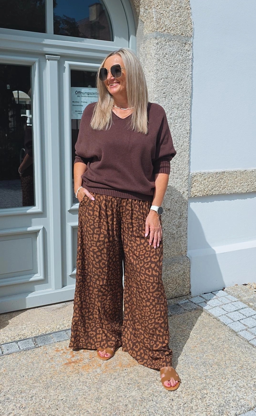 STRICKPULLI VISKOSE CAMILLA 3/4 ARM Unifarben 34-424 Made in Italy
