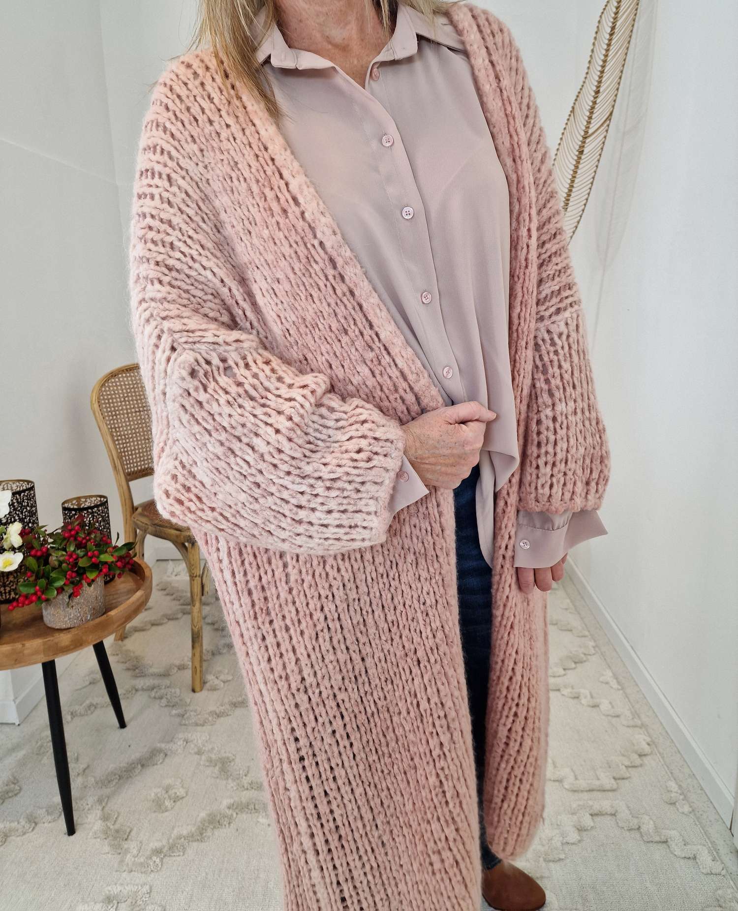 KNIT CARDIGAN LUCIEN ROSA 34-42 Made in Italy Strickjacke Mantel KNIT CARDIGAN LUCIEN ROSA 34-42 Made in Italy Strickjacke Mantel