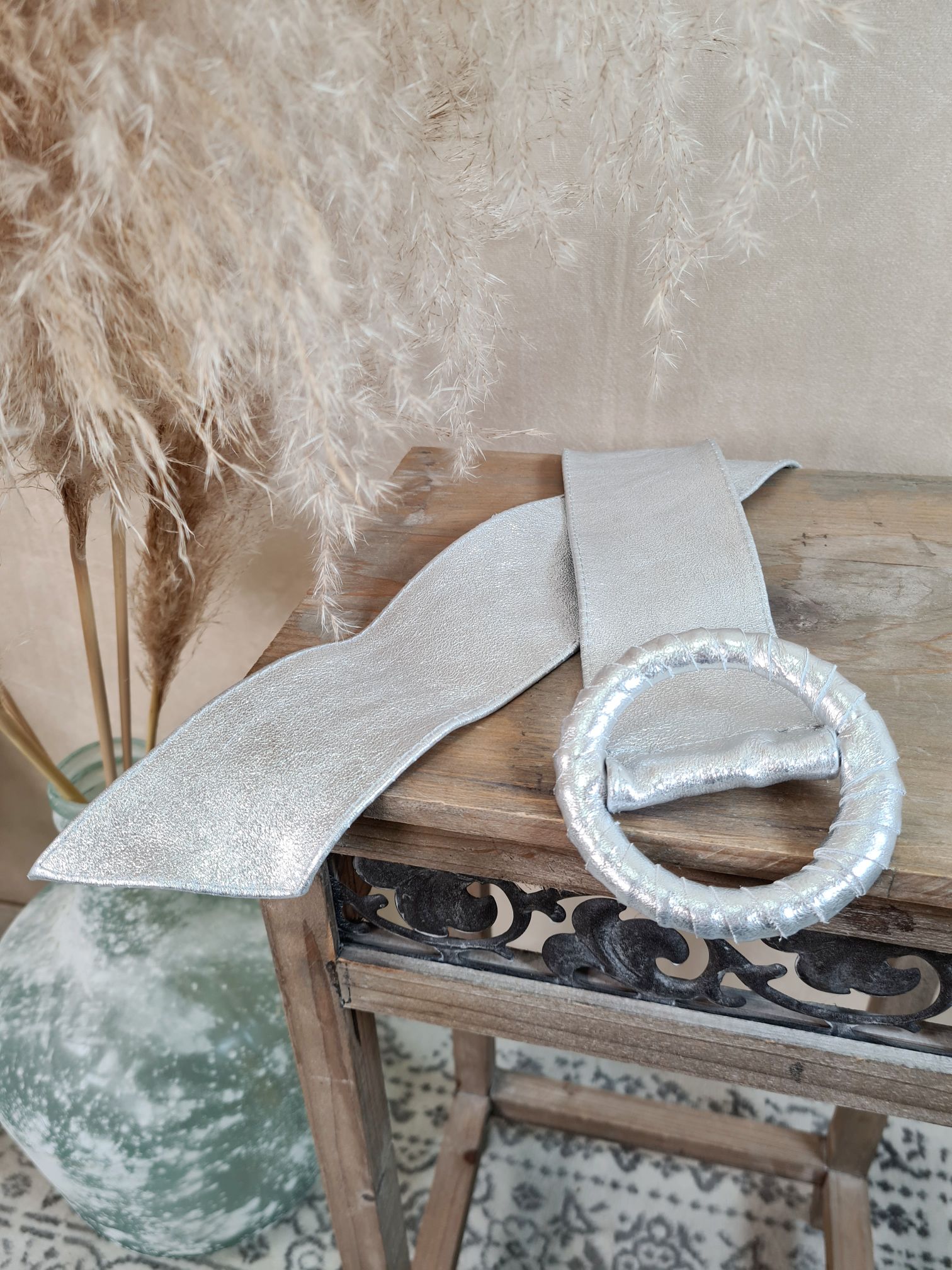 BELT GÜRTEL GLAMOUR SILVER Taillengürtel runde Schnalle SILBER