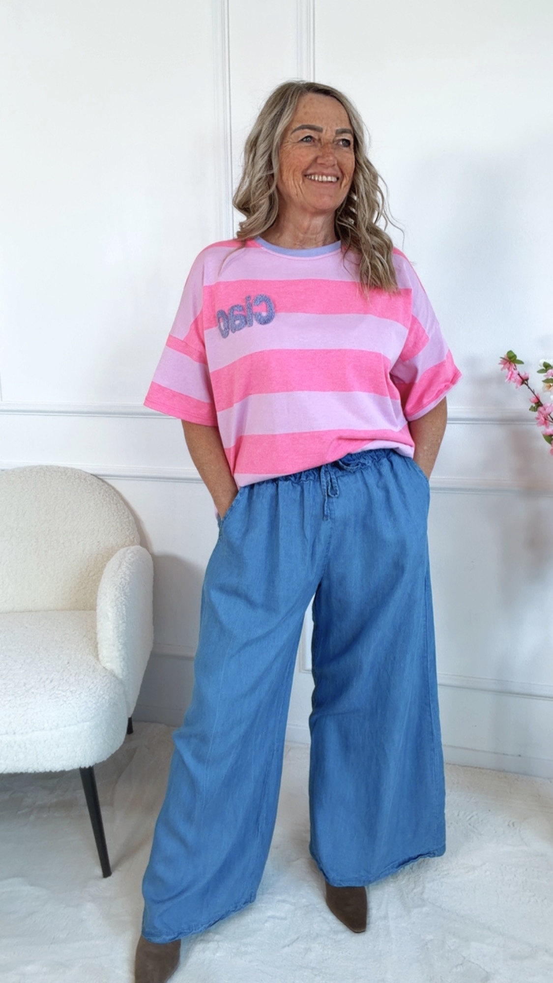 🌈✨ T-Shirt Liravena Blockstreifen Made in Italy 34-40/42