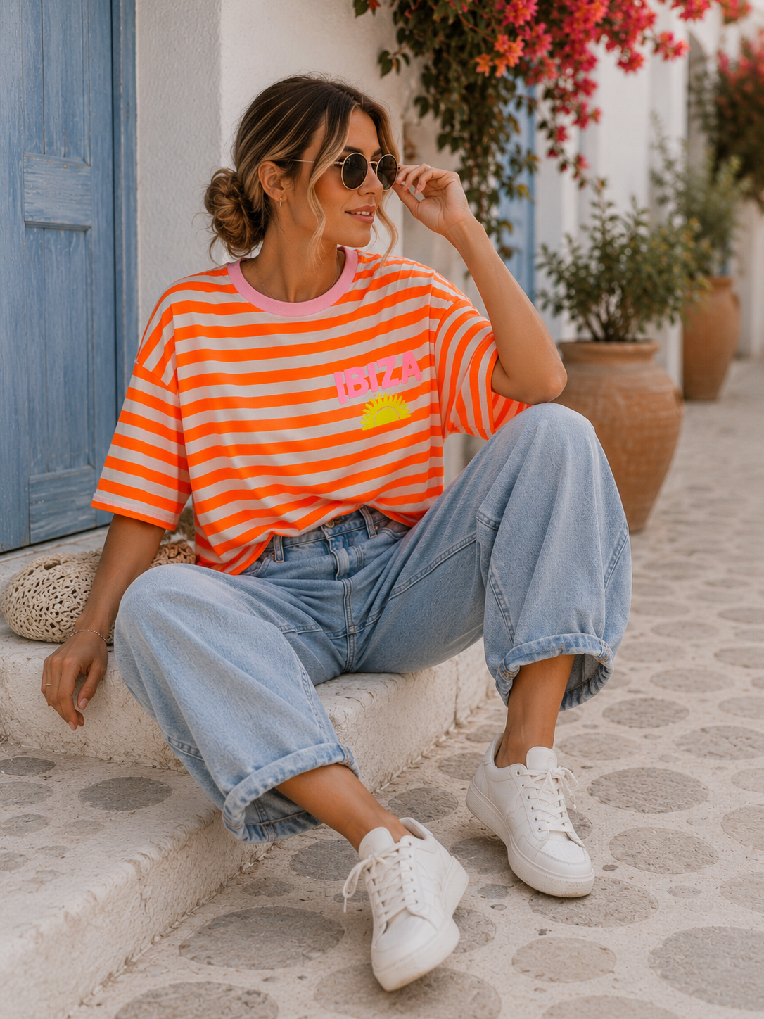 T-Shirt Alma Ibiza Sun Blockstreifen Made in Italy 34-42/44