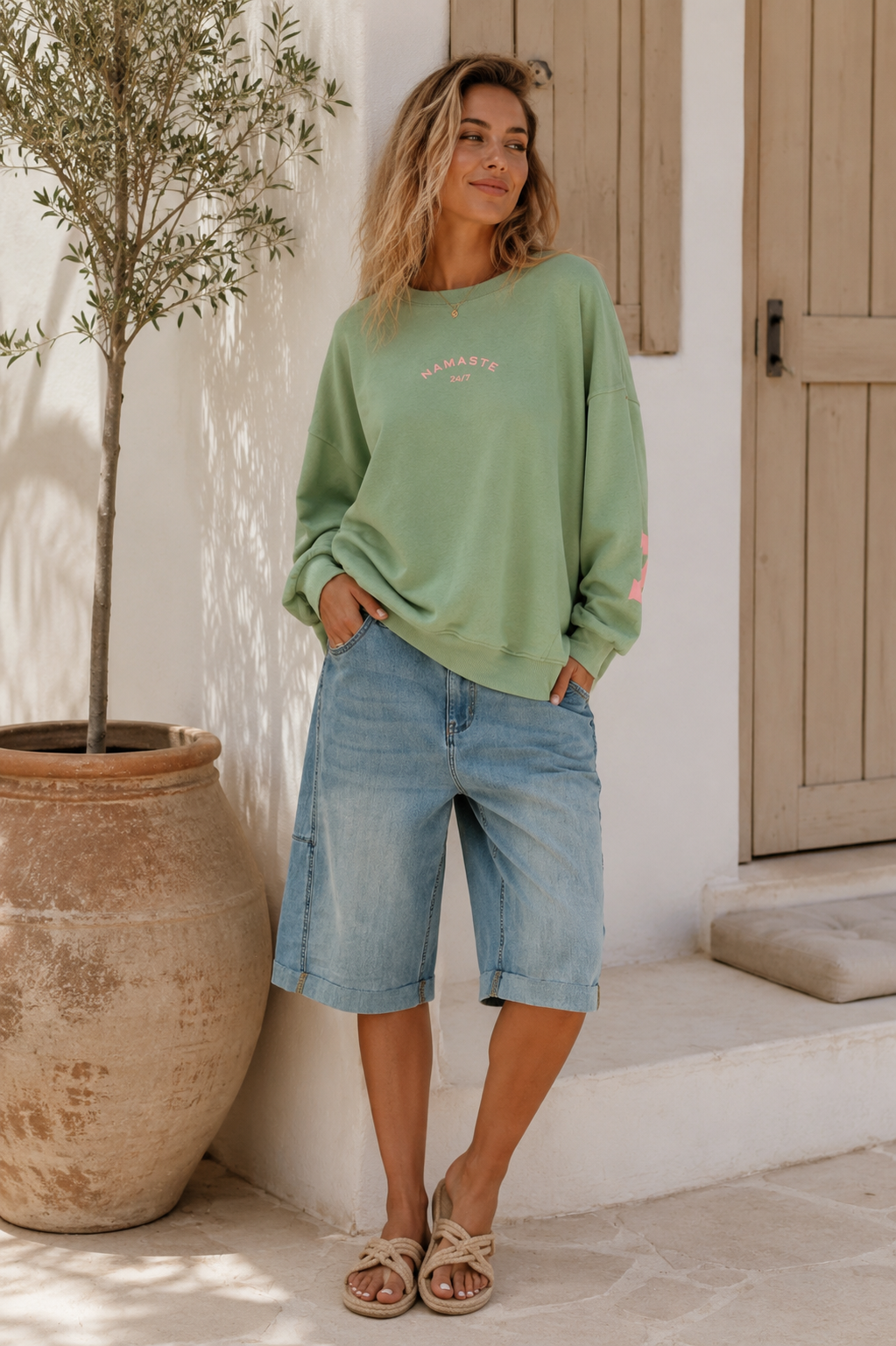 Sweatshirt „Namaste 24/7 Uni“ – Made in Italy | One Size bis ca. Gr. 42