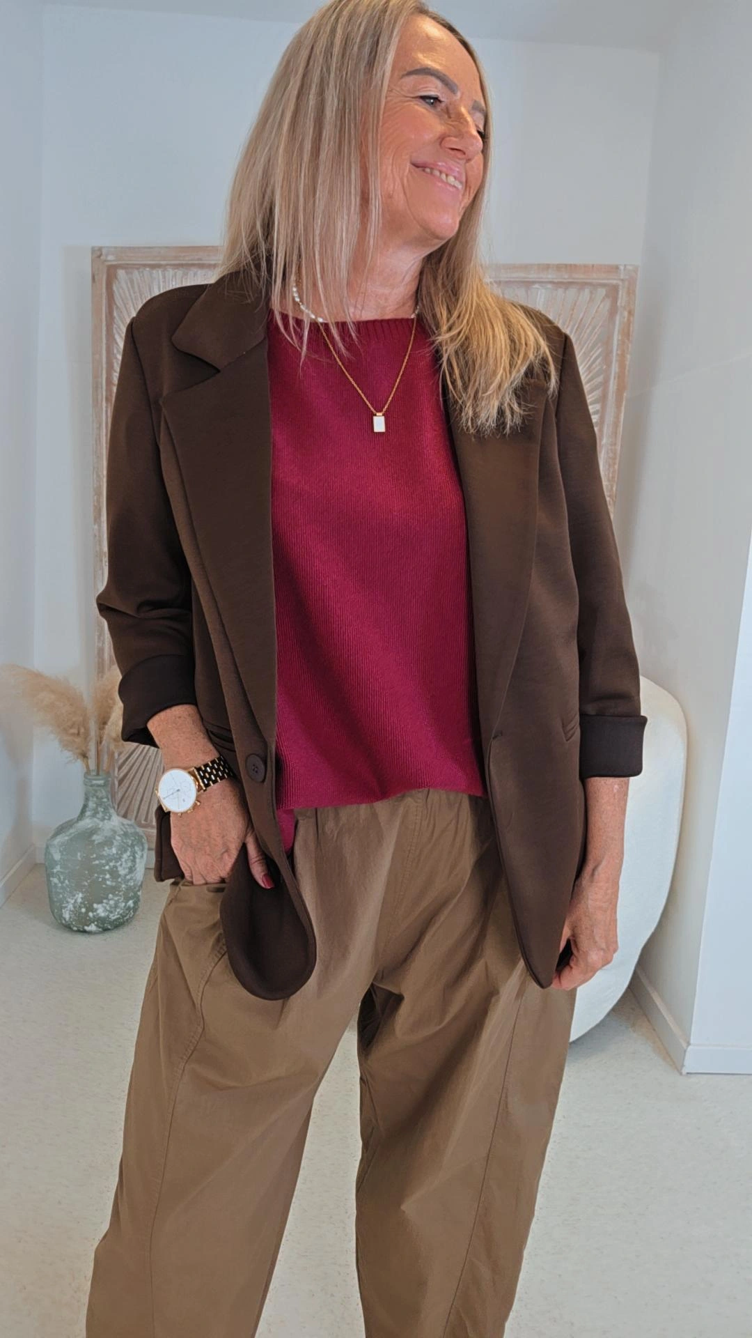 SCUBA-BLAZER ALISON Unifarben 34-40 Made in Italy