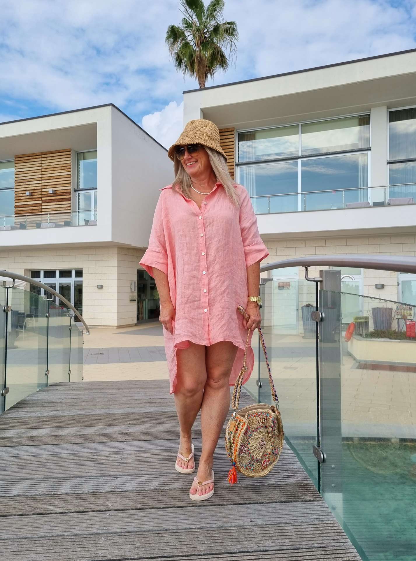 LINEN TUNIKA AREZZO LONG KORALLE Leinen Bluse Kleid Made in Italy 34-42 Longbluse LINEN TUNIKA AREZZO LONG KORALLE Leinen Bluse Kleid Made in Italy 34-42 Longbluse