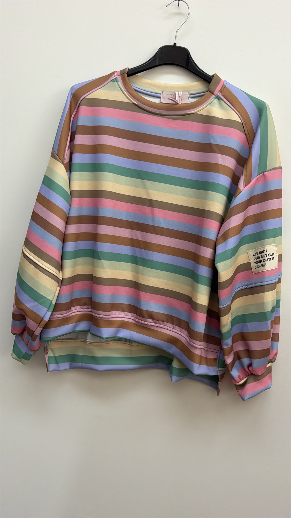 Sweatshirt „Ottavia“ – Streifen-Look | Made in Italy | passend bis ca. Gr. 42/44