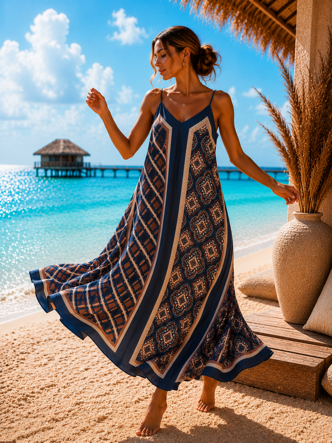 Maxikleid Cordelia Seide mit raffiniertem Wendedesign Made in Italy 34-40/42