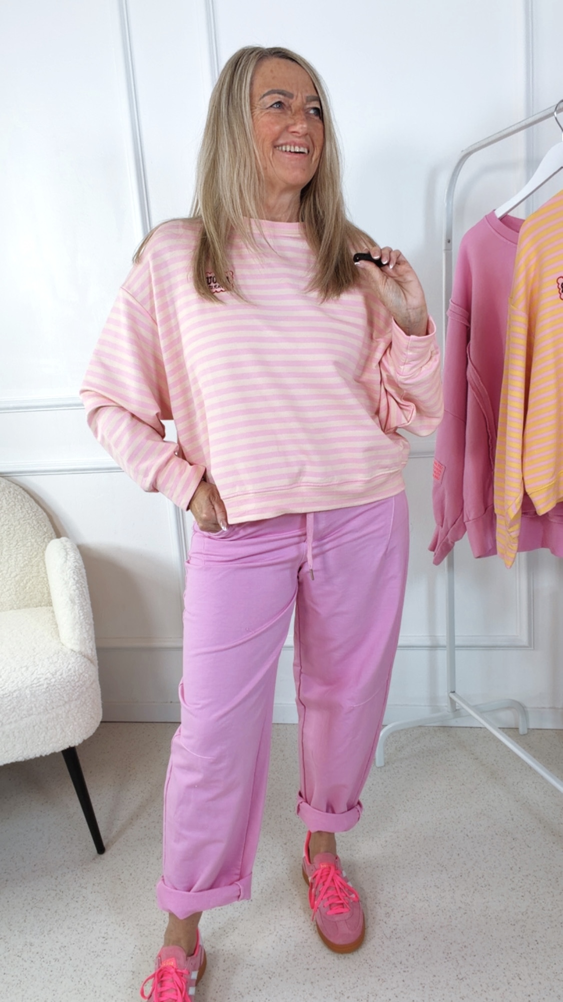 BASIC SWEATER CHRISTIN Stripes Amour Paris 36 - 42 Made in Italy Shirt