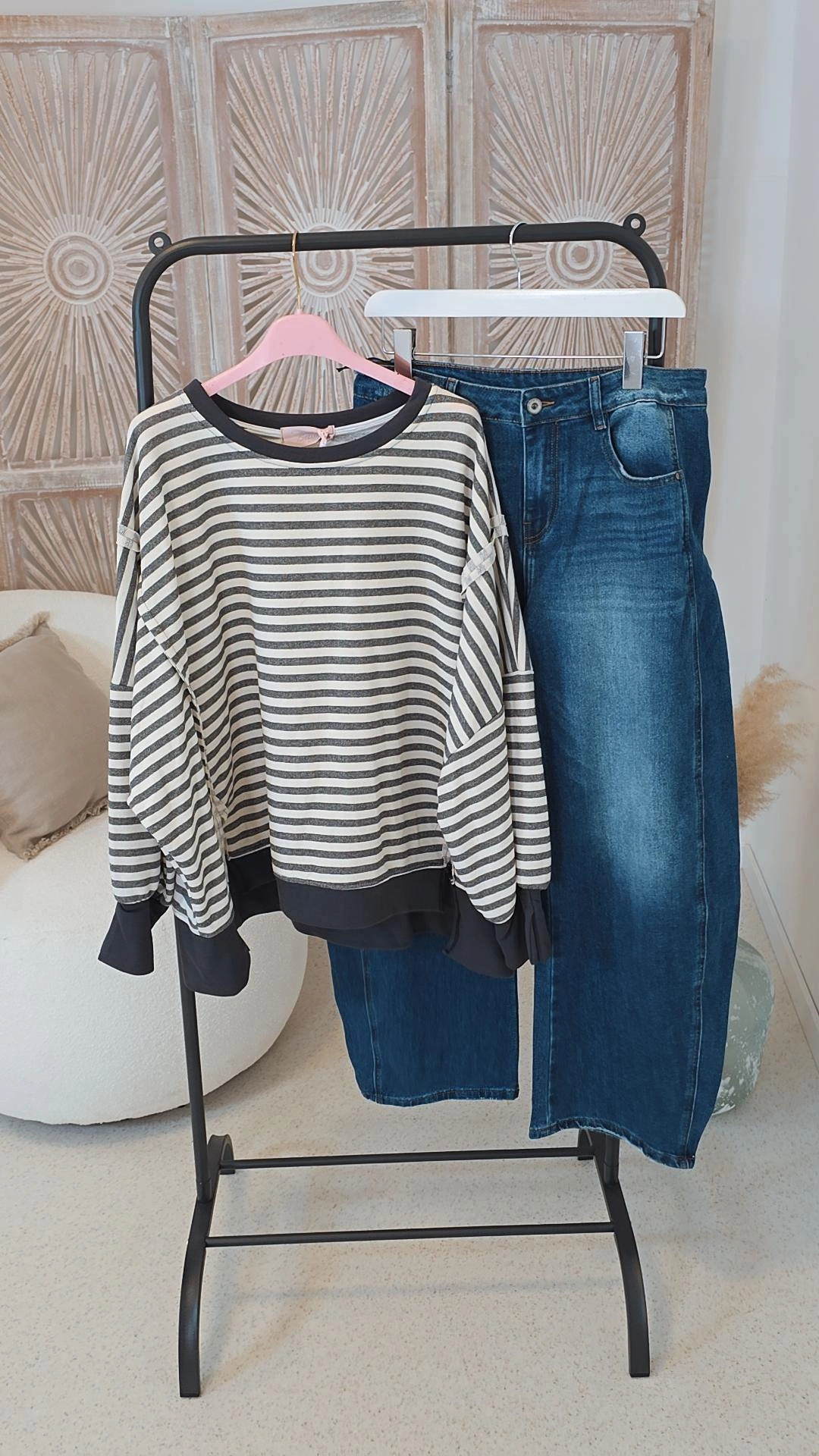 OVERSIZE SWEATER CARLOTA STREIFEN Made in Italy 34-44/46
