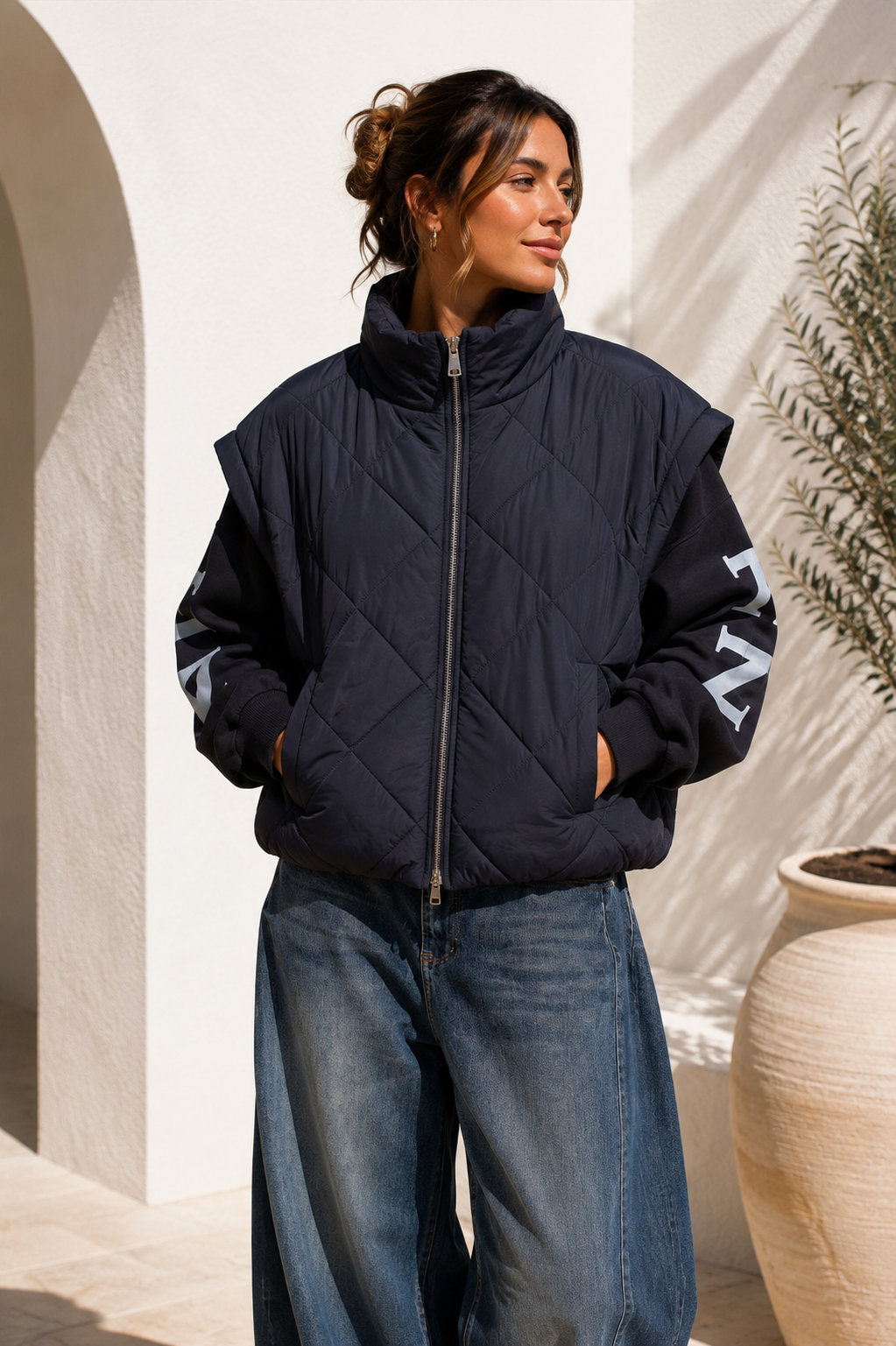 Steppjacke Svenja – Made in Italy – lässiger Spätsommer-Look Gr. 34-42