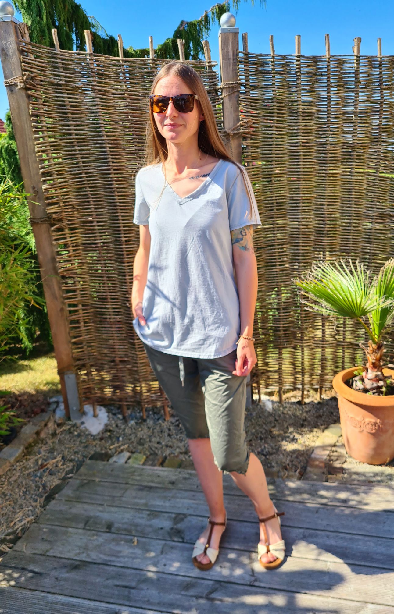 T-SHIRT BLANCO HELLGRAU 34-38/40 Made in Italy Basic Shirt Kurzarm Vintage Look T-SHIRT BLANCO HELLGRAU 34-38/40 Made in Italy Basic Shirt Kurzarm Vintage Look