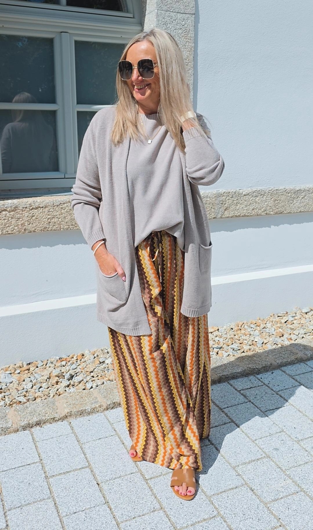 VISKOSE-STRICKJACKE ANNALENA MIDI 34-42 Made in Italy 