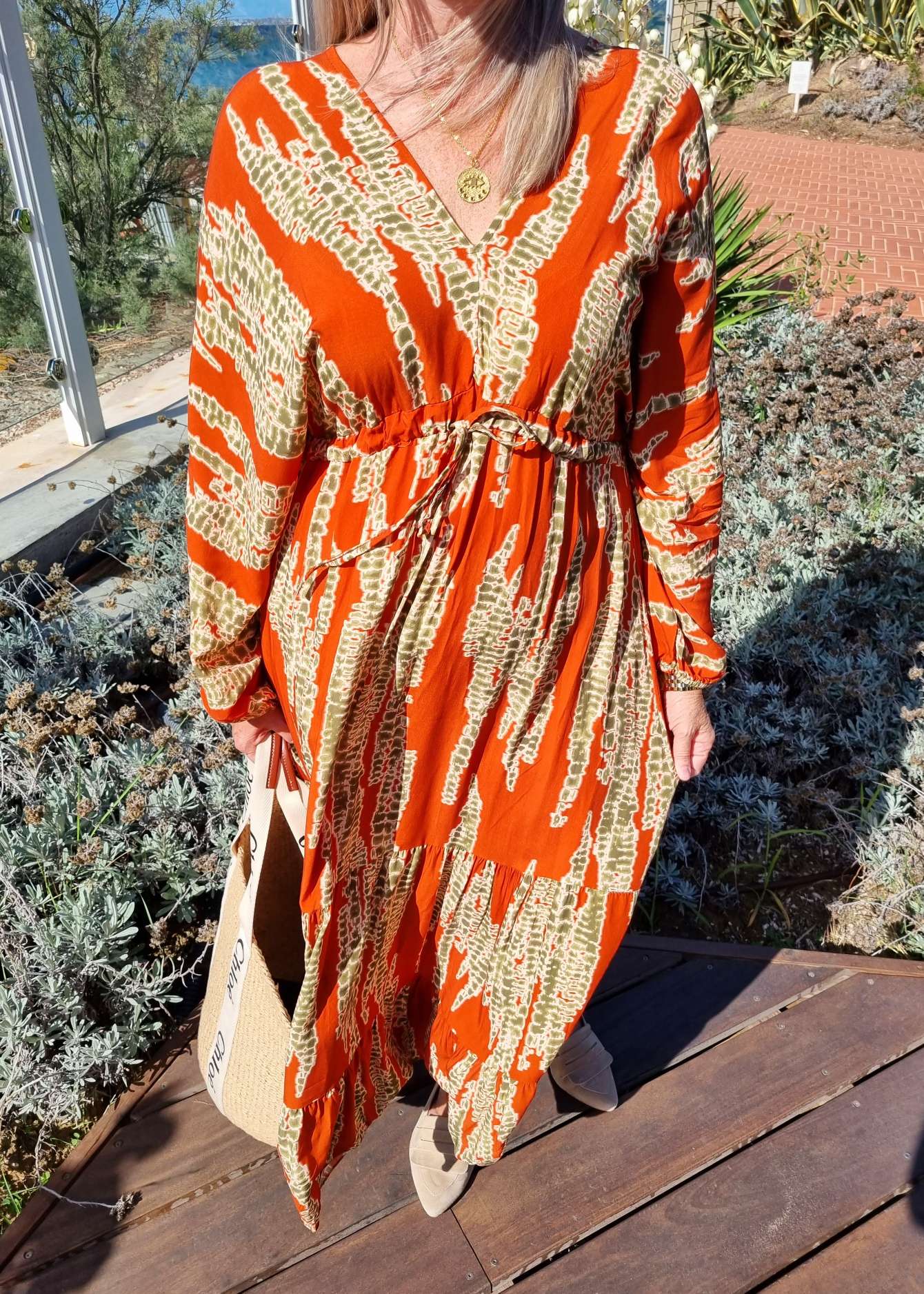 MAXI DRESS CORINNA ROT GRÜN 34-40 Made in Italy langes Kleid Tunikakleid MAXI DRESS CORINNA ROT GRÜN 34-40 Made in Italy langes Kleid Tunikakleid
