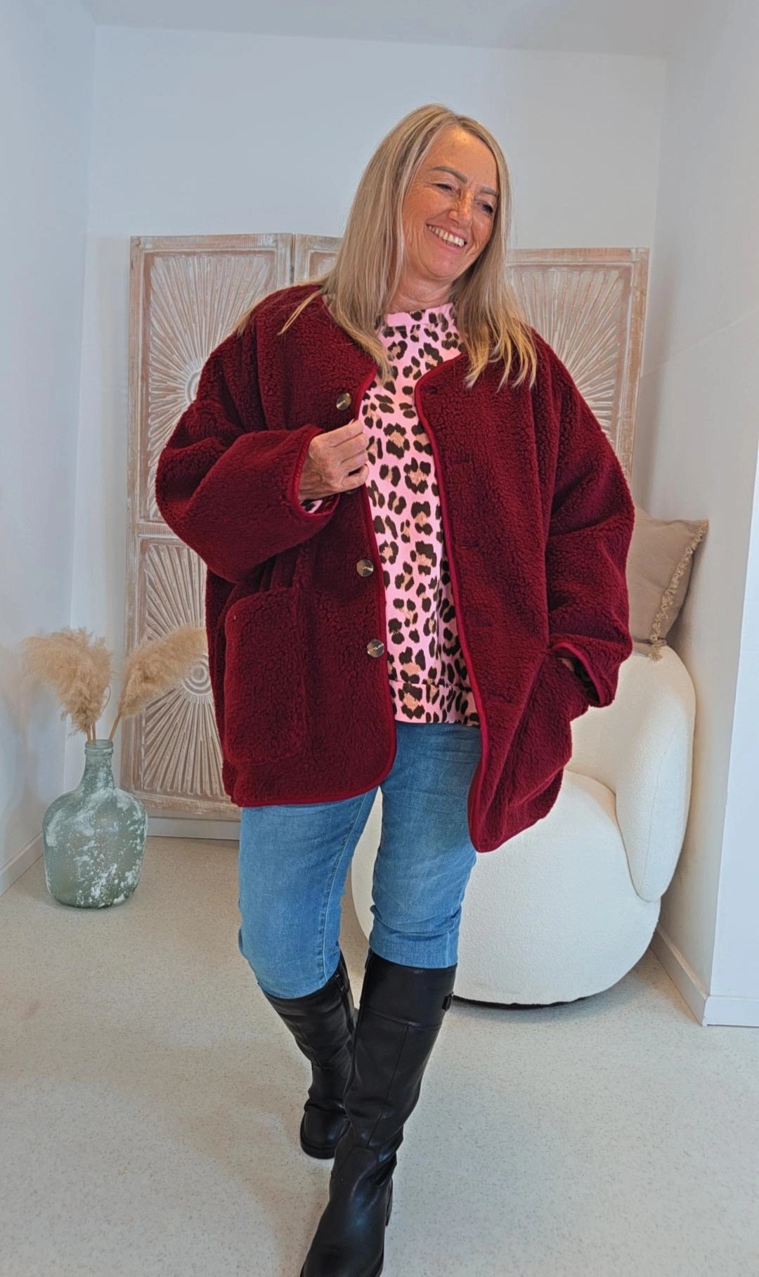 OVERSIZE TEDDY JACKE SONTJE Made in Italy 34-48/50