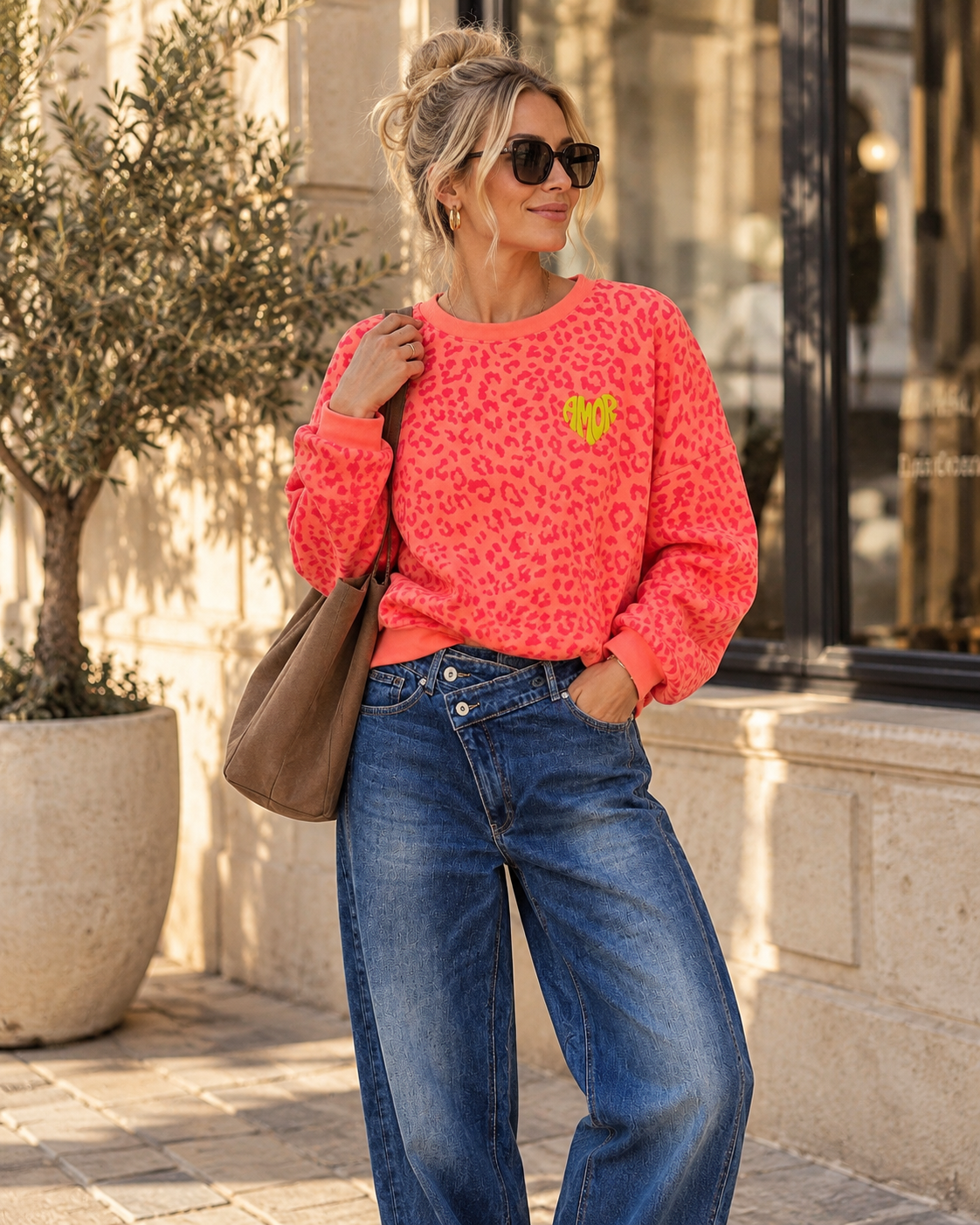 Sweatshirt Leo Amor I NO. SW0017 I lässiger Oversize-Look I Made in Italy 34-42/44