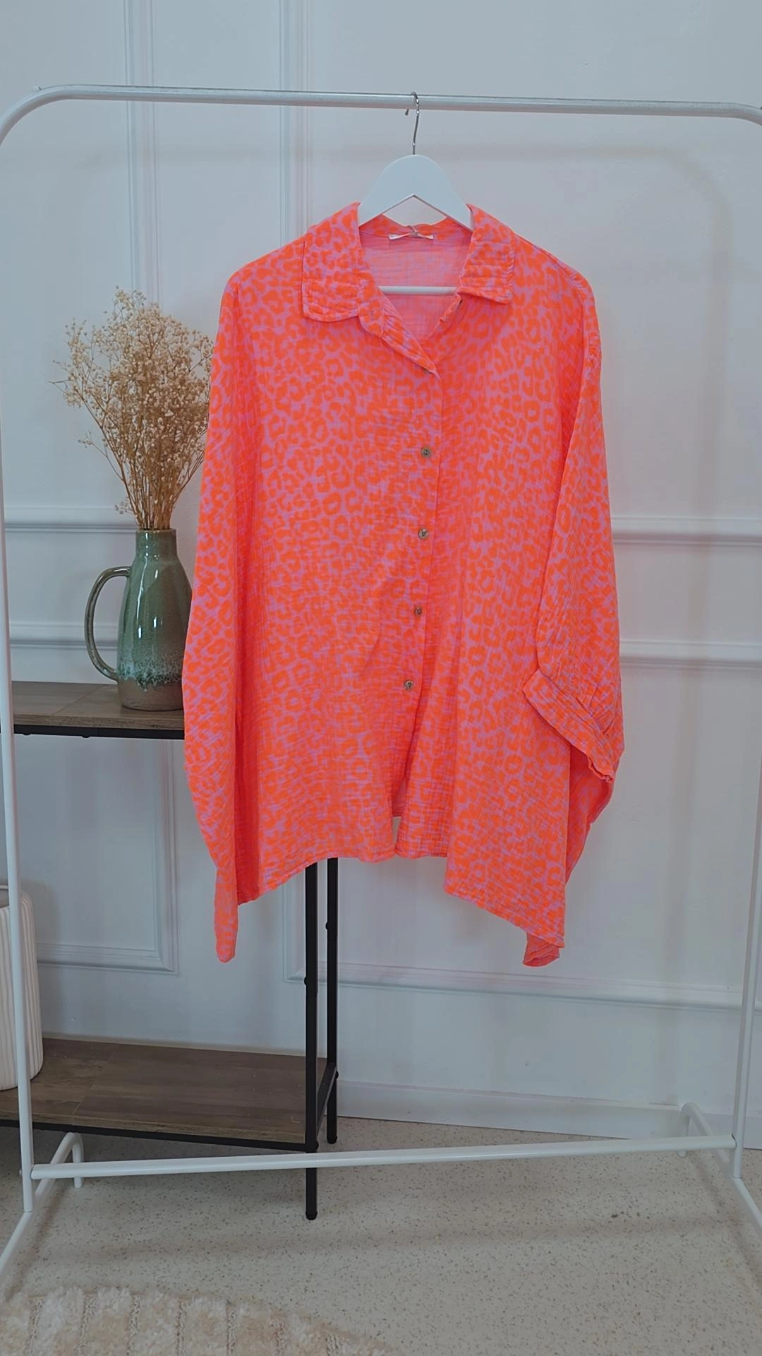 MUSSELIN BLUSE ABBY LEO KURZARM Made in Italy 34-48/50