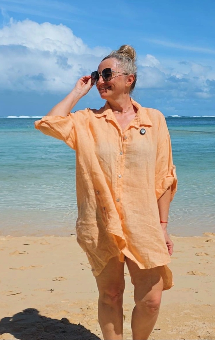 LINEN BLOUSE RICARDA UNI Made in Italy 34-44/46 Leinen Bluse