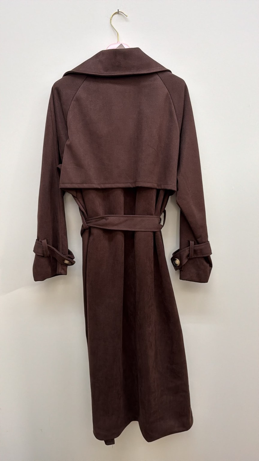 Tansania – Trenchcoat Mantel in Velourleder-Optik mit Leo-Futter | Made in Italy