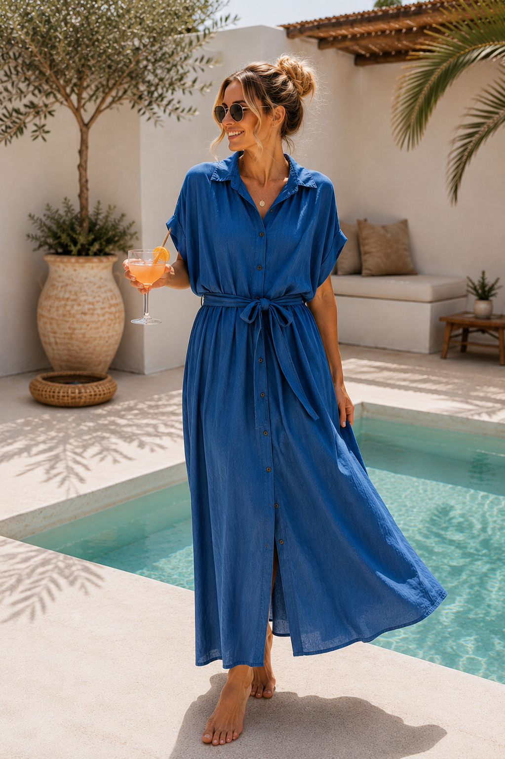 LYOCELL  BLUSENKLEID PALERMO Made in Italy 34-46/48  Sommerschnapper – vom Umtausch ausgeschlossen