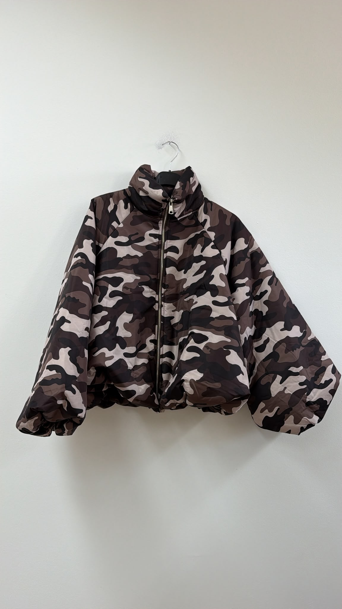 Jacke Puffy Monika CAMOUFLAGE – lässiger Allrounder für die Übergangszeit Made in Italy 34-42
