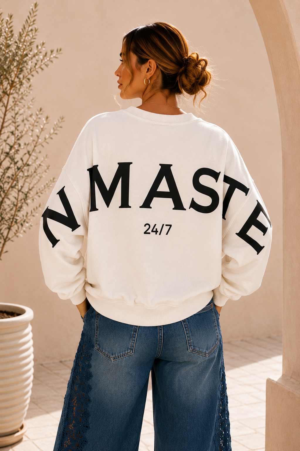 Sweatshirt „Namaste 24/7 Uni“ – Made in Italy | One Size bis ca. Gr. 42
