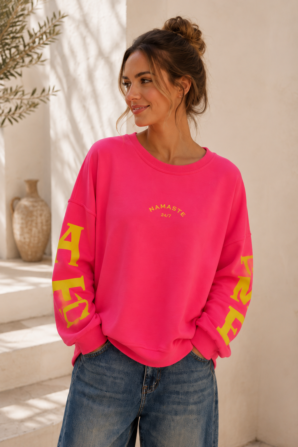 Sweatshirt „Namaste 24/7 Uni“ – Made in Italy | One Size bis ca. Gr. 42