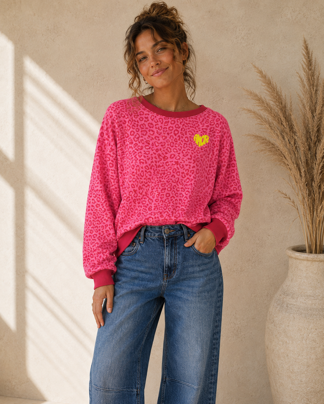 Sweatshirt Leo Amor I NO. SW0017 I lässiger Oversize-Look I Made in Italy 34-42/44