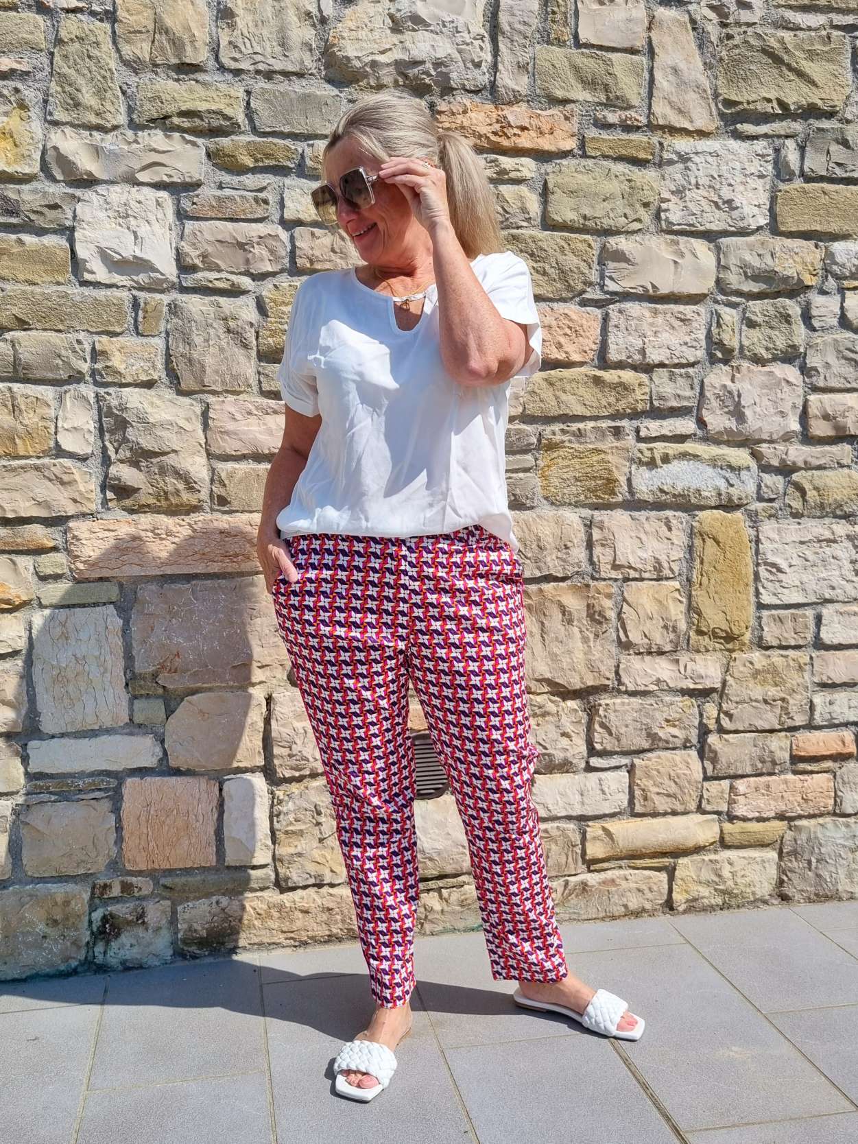 BASIC PANT VIVIAN PINK - Made in Italy dünne Sommer Hose Jogpant Variantenartikel BASIC PANT VIVIAN PINK - Made in Italy dünne Sommer Hose Jogpant Variantenartikel