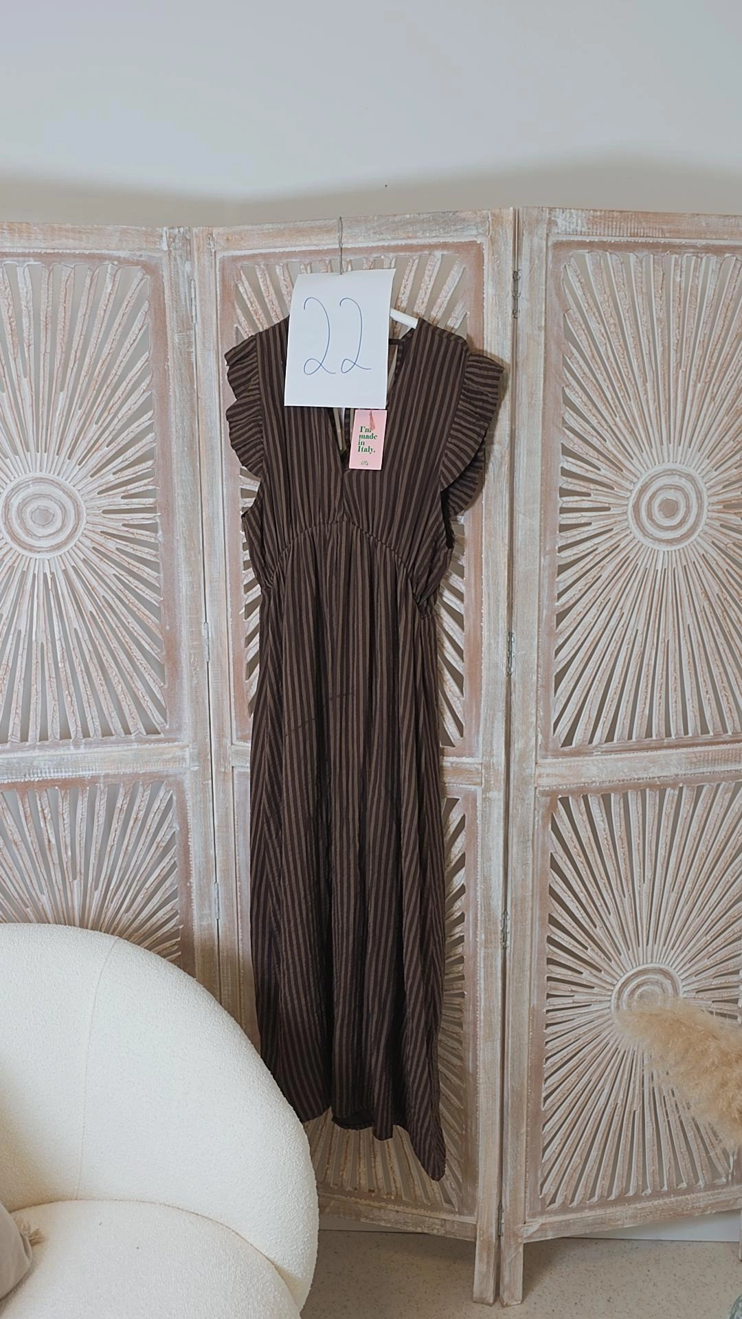 2. WAHL MUSSELINKLEID ZOE STRIPES SCHOKO 22