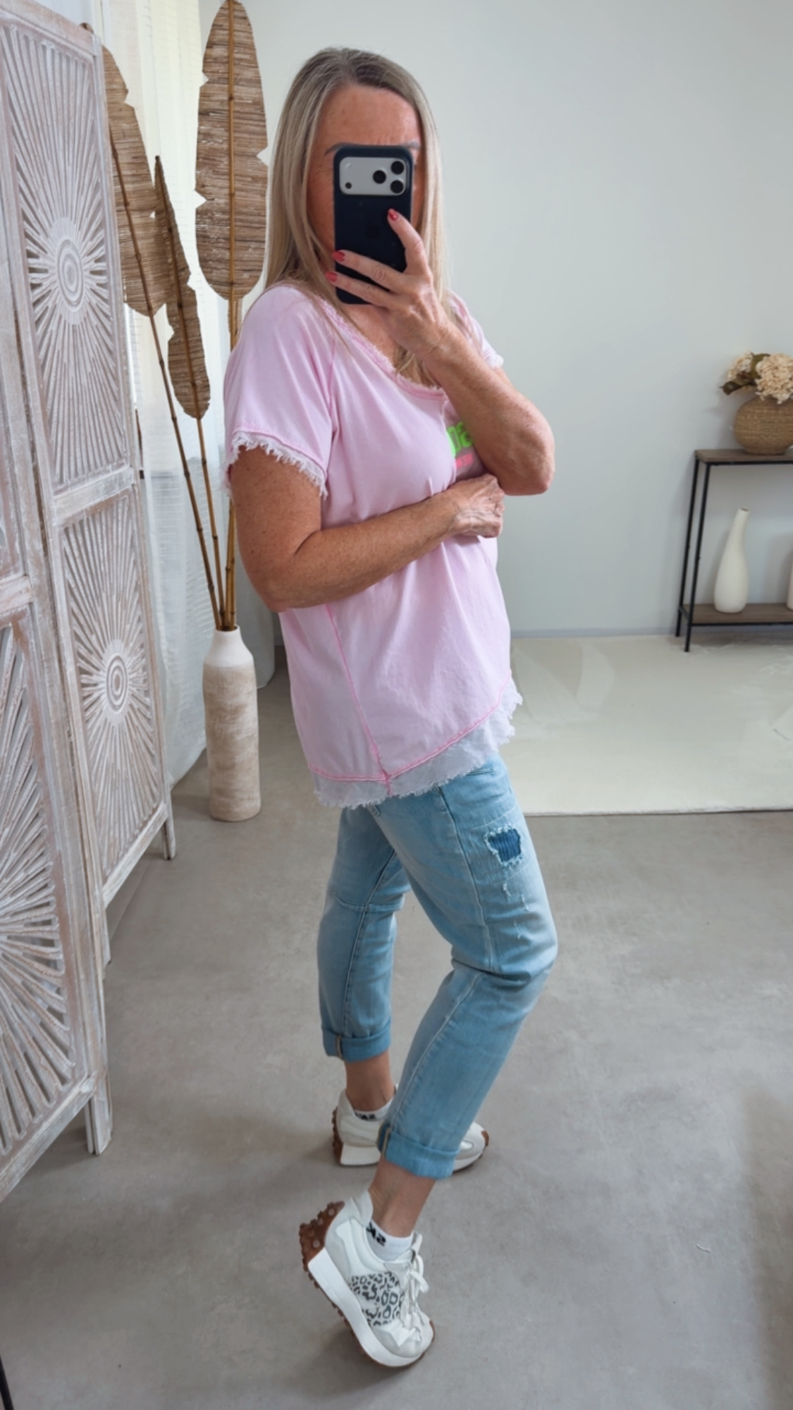 Basic T-Shirt „Marie Soho New York“ – Made in Italy 🌸 Größe 34 bis 42