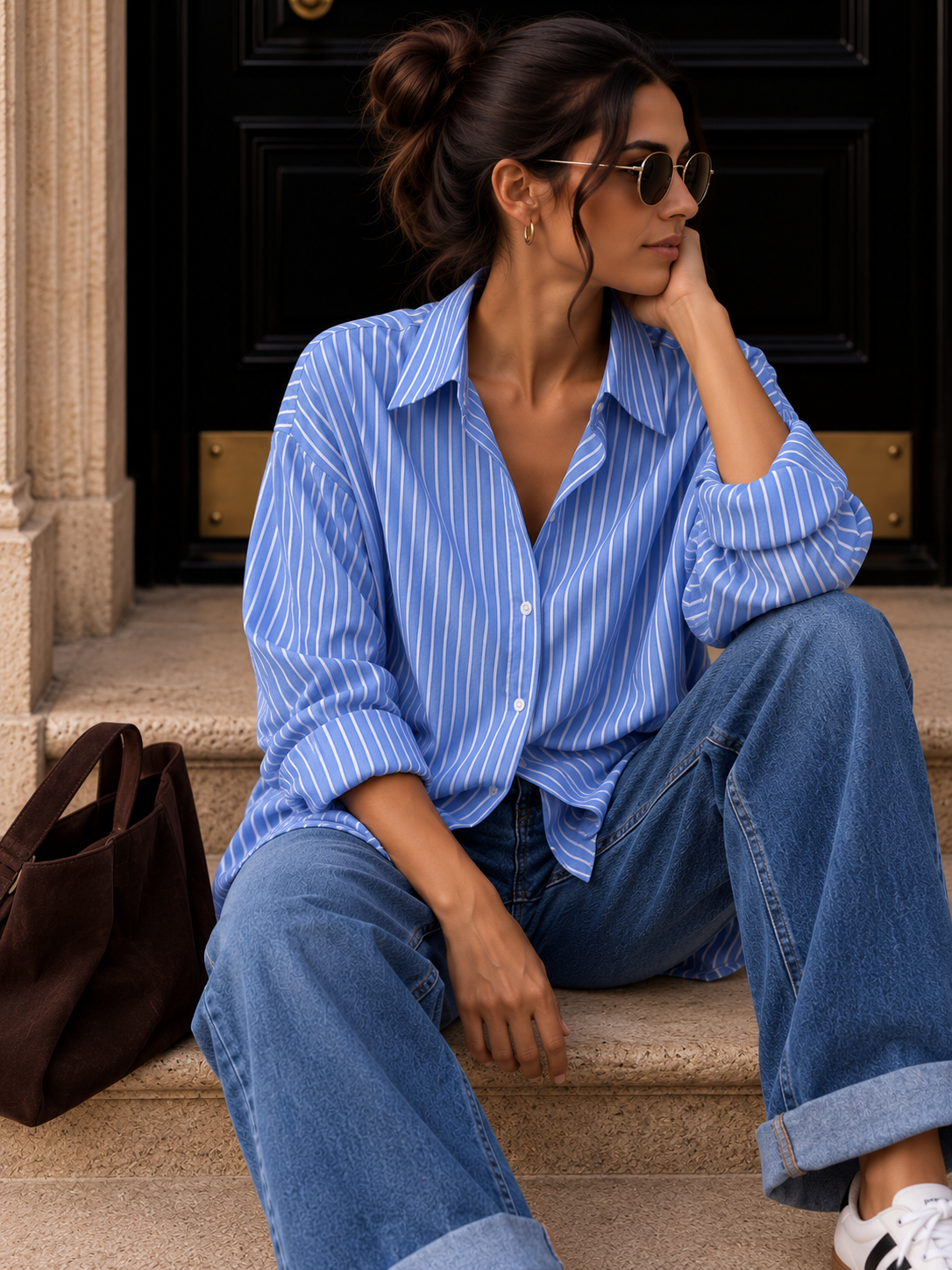 Baumwollbluse I B0061 I Made in Italy 34-42